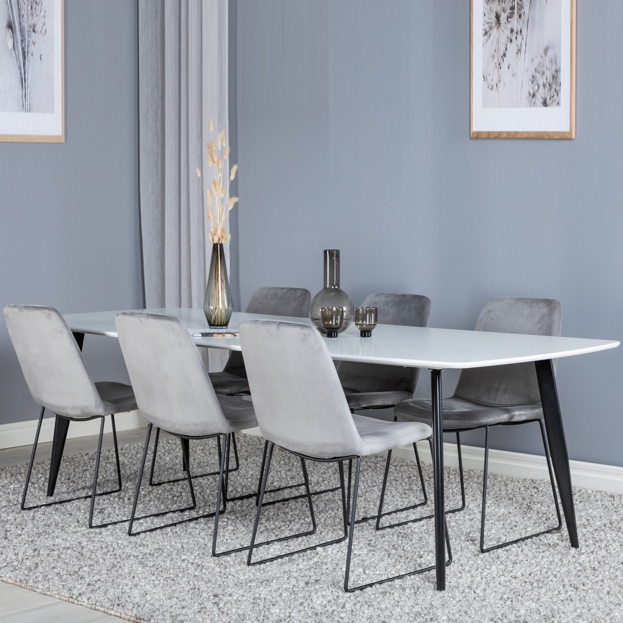 Spisegruppe Venture Home Polar med 6stk Muce Stoler