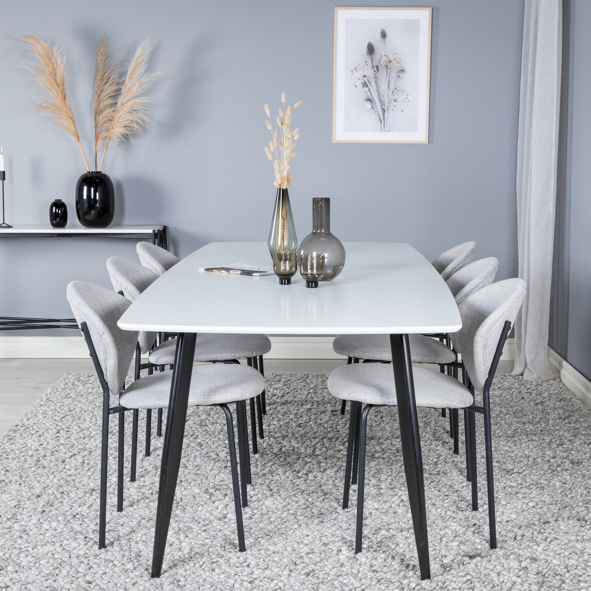 Spisegruppe Venture Home Polar med 6stk Vault Stoler