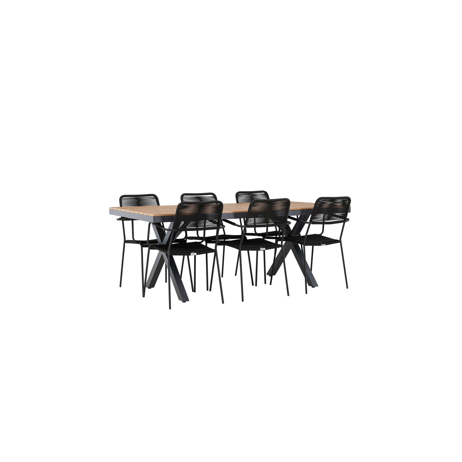 Hagegruppe Venture Home Garcia med 6 Lindos Lenestoler