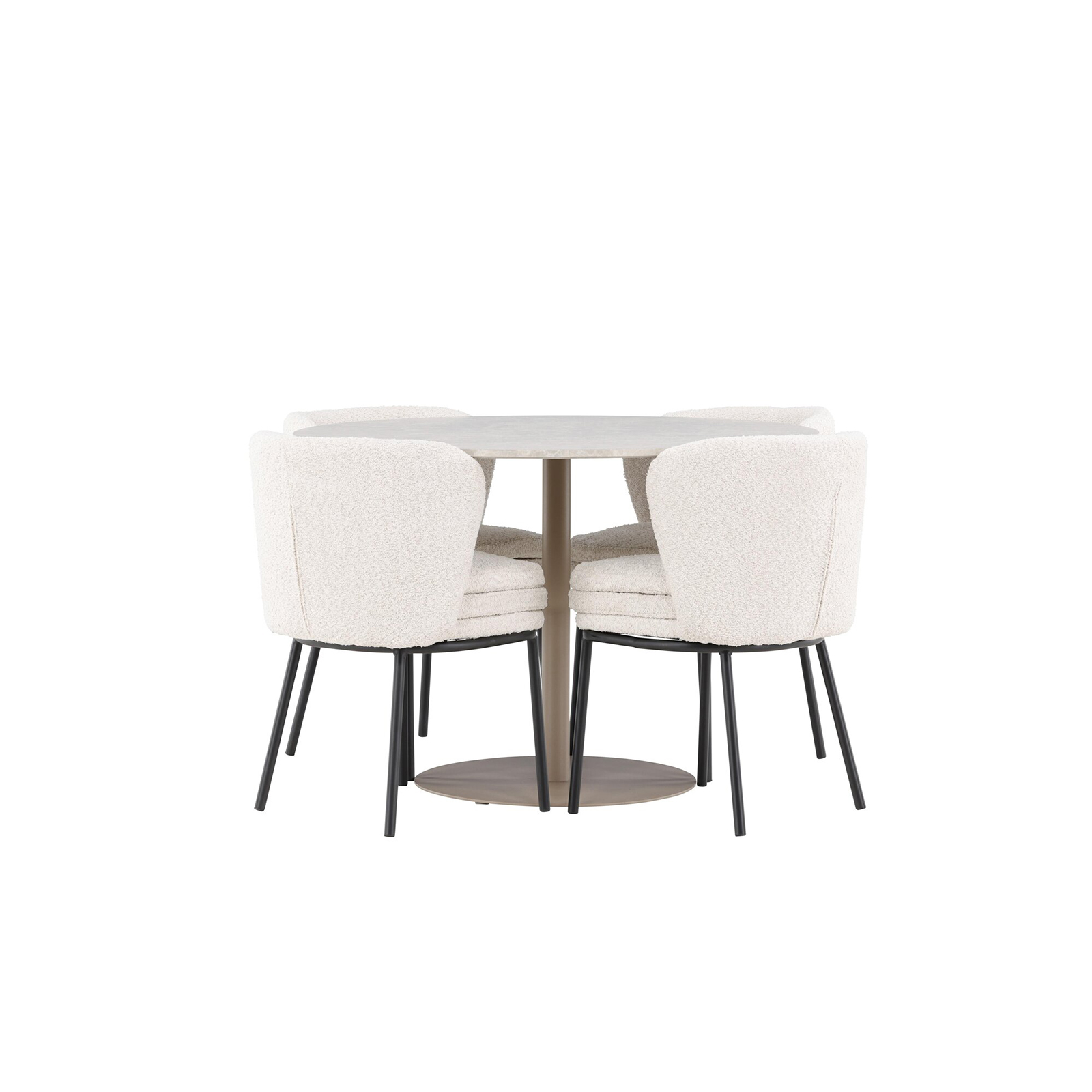 Spisegruppe Venture Home Lycke Ø110 med 4 stk Agnes Stoler