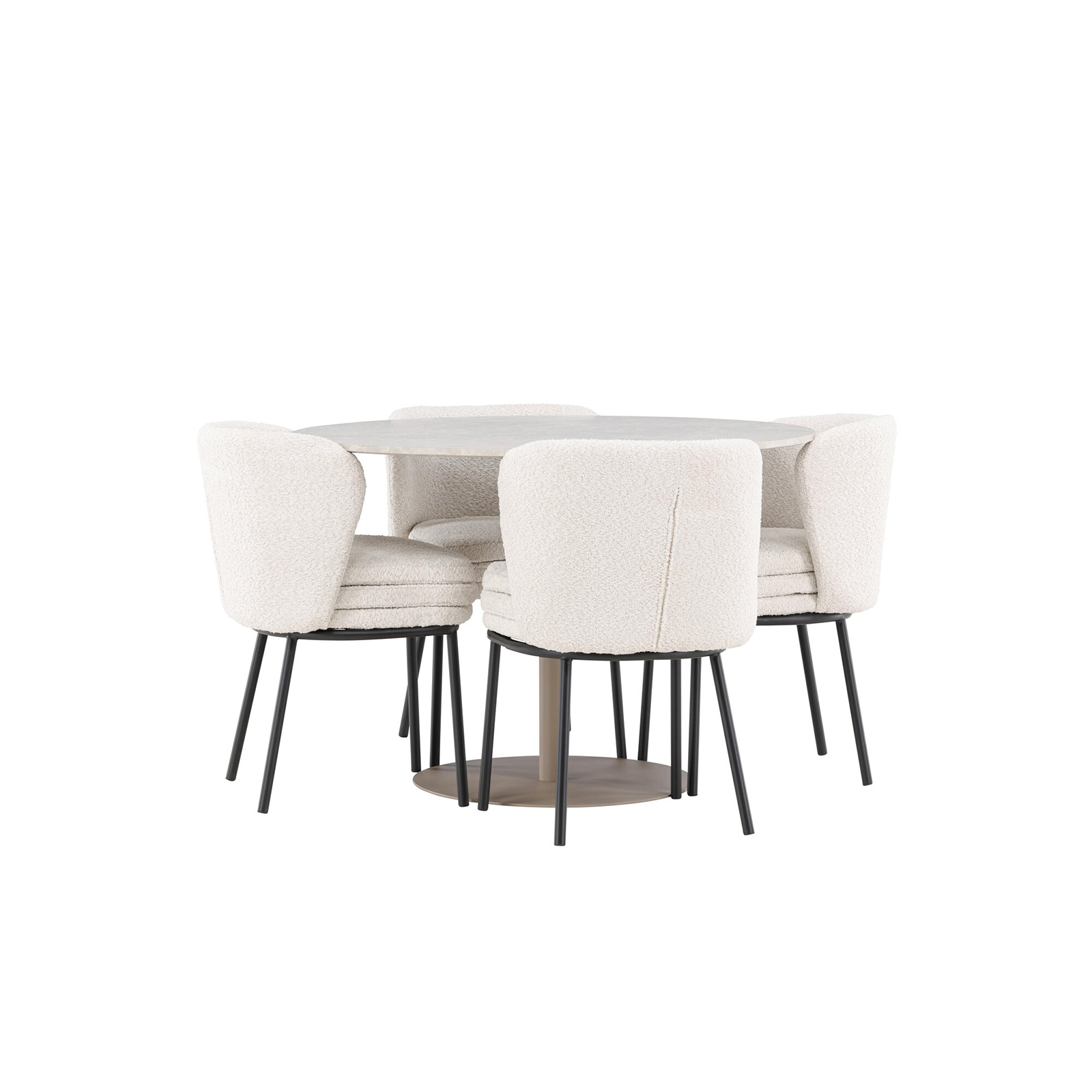 Spisegruppe Venture Home Lycke Ø110 med 4 stk Agnes Stoler