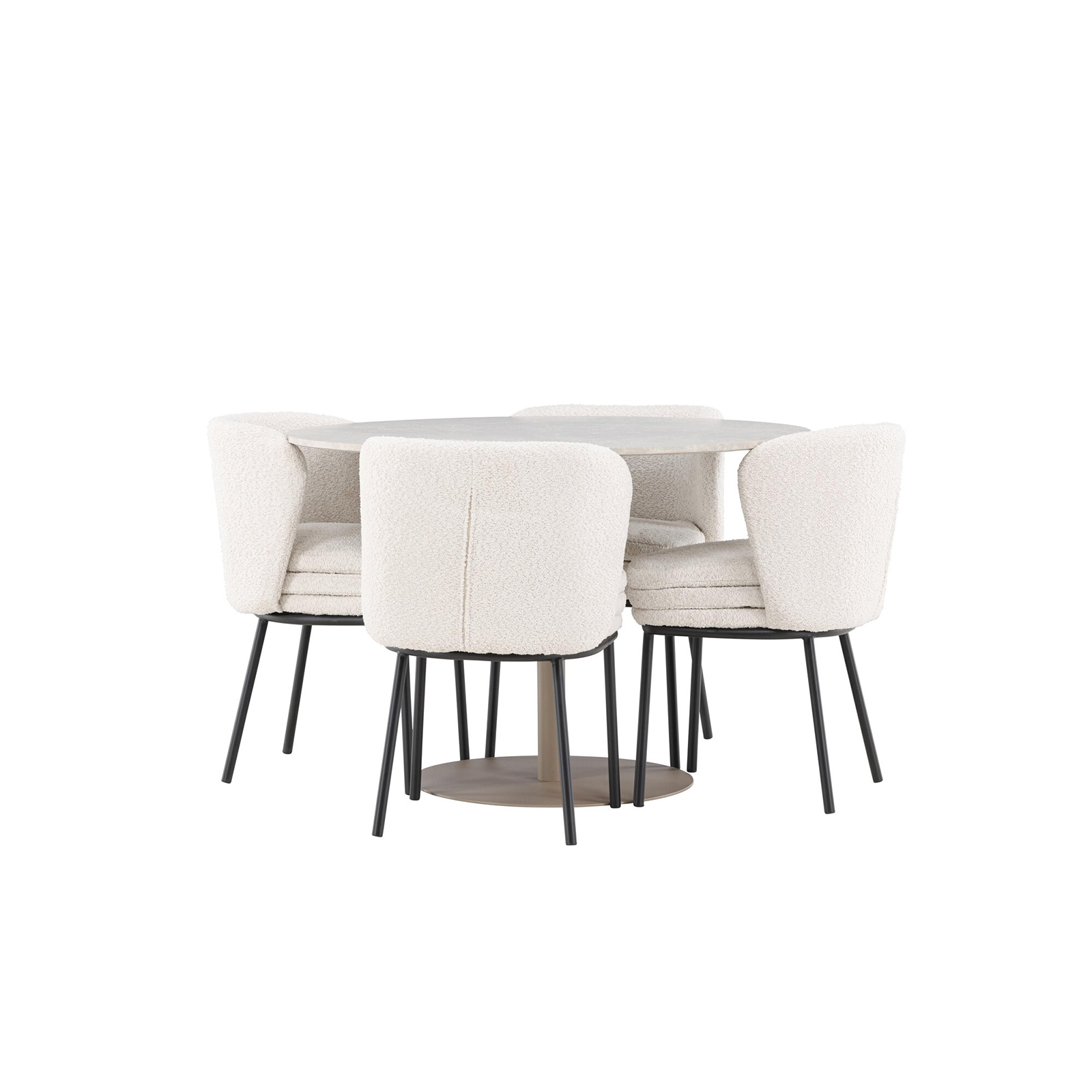 Spisegruppe Venture Home Lycke Ø110 med 4 stk Agnes Stoler