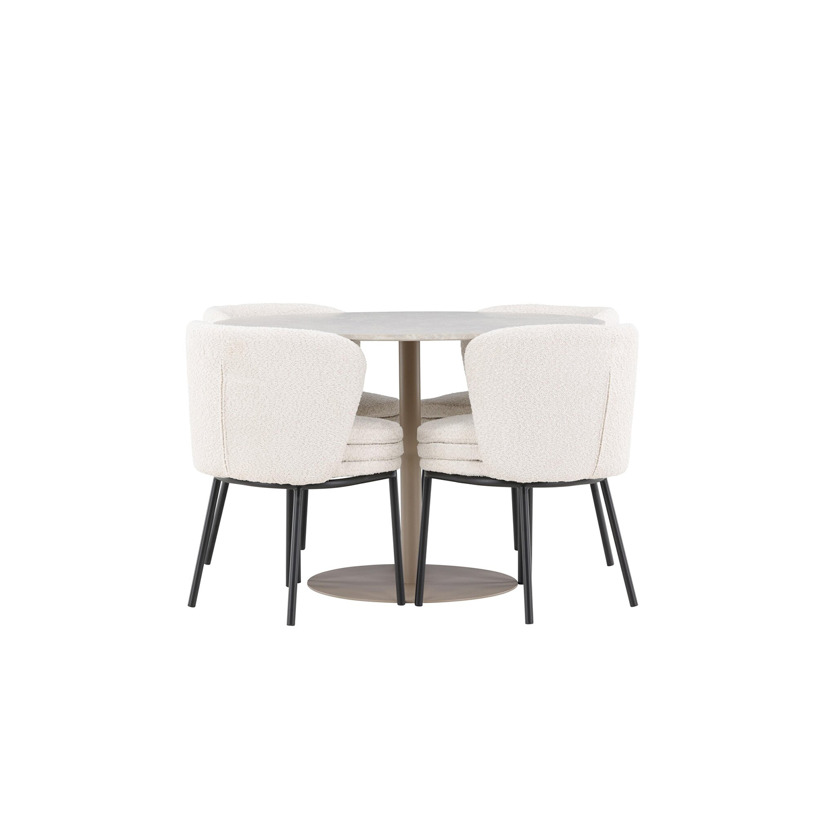 Spisegruppe Venture Home Lycke Ø110 med 4 stk Agnes Stoler