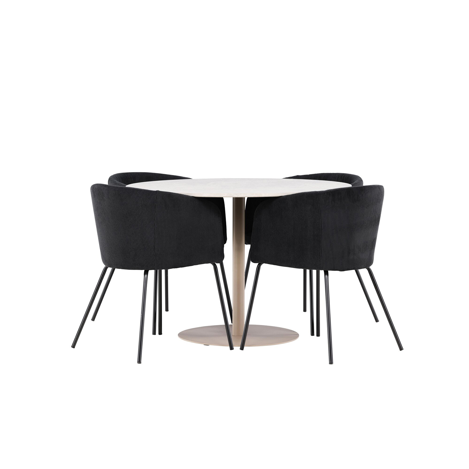 Spisegruppe Venture Home Lycke Ø110 med 4 stk Berit Stoler