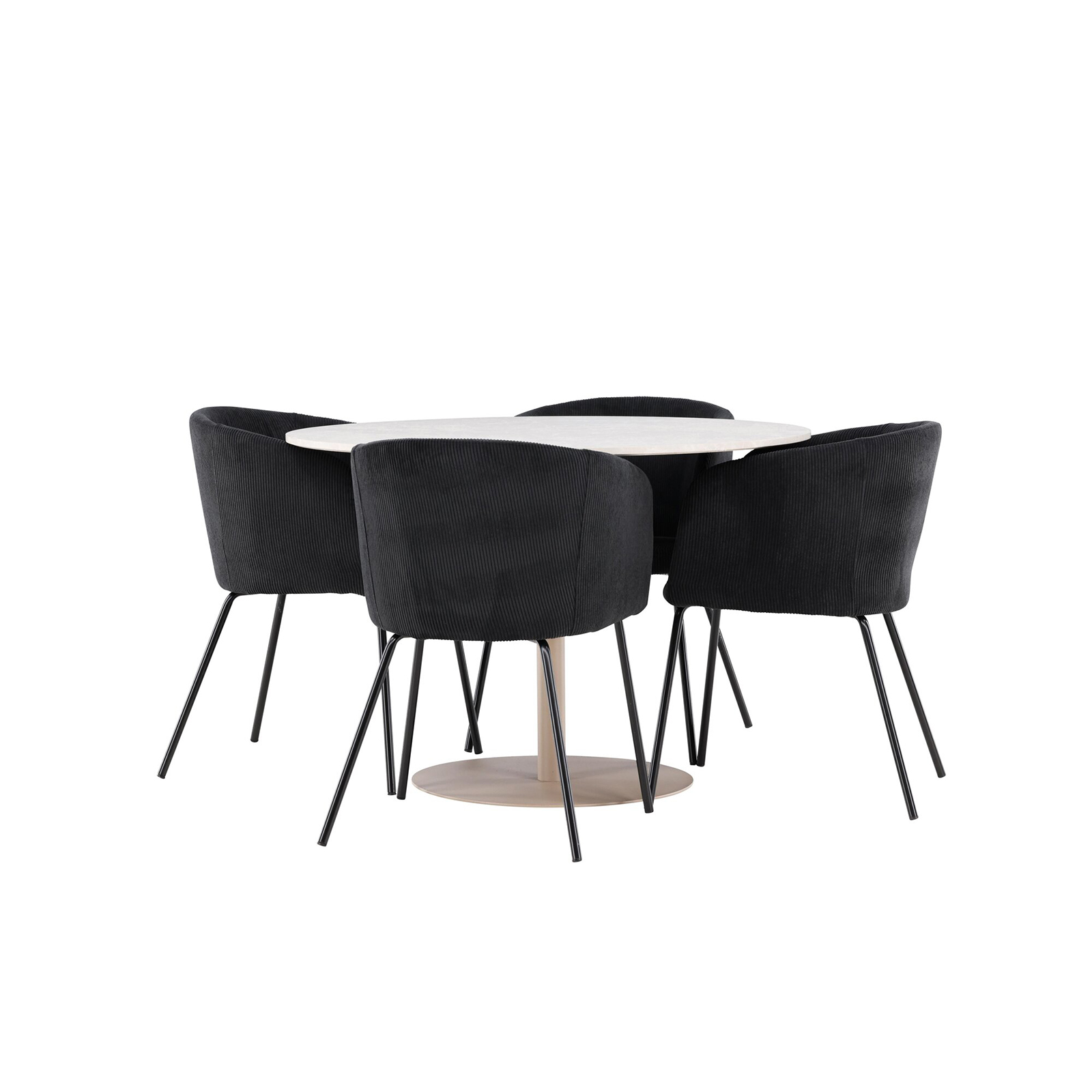 Spisegruppe Venture Home Lycke Ø110 med 4 stk Berit Stoler