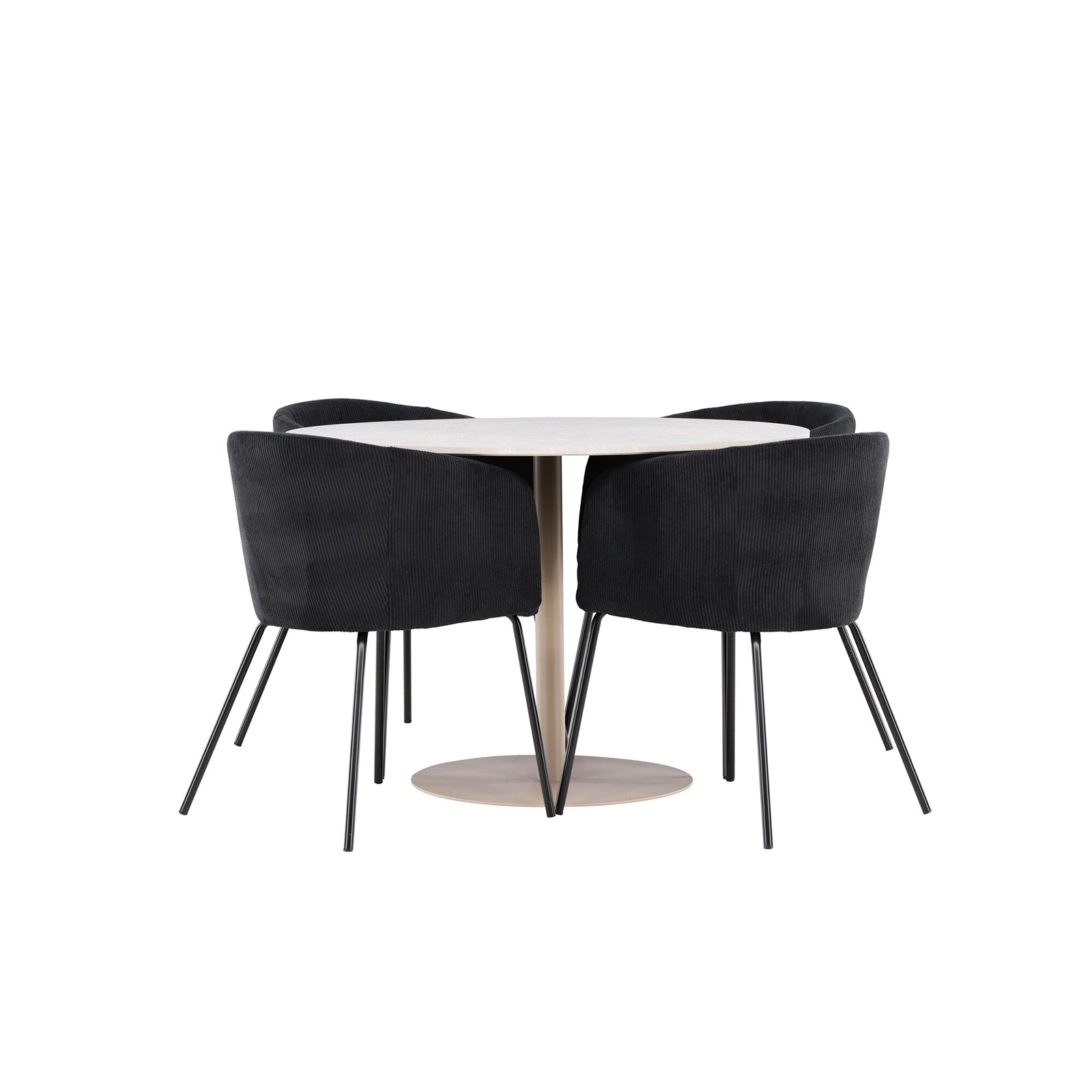 Spisegruppe Venture Home Lycke Ø110 med 4 stk Berit Stoler