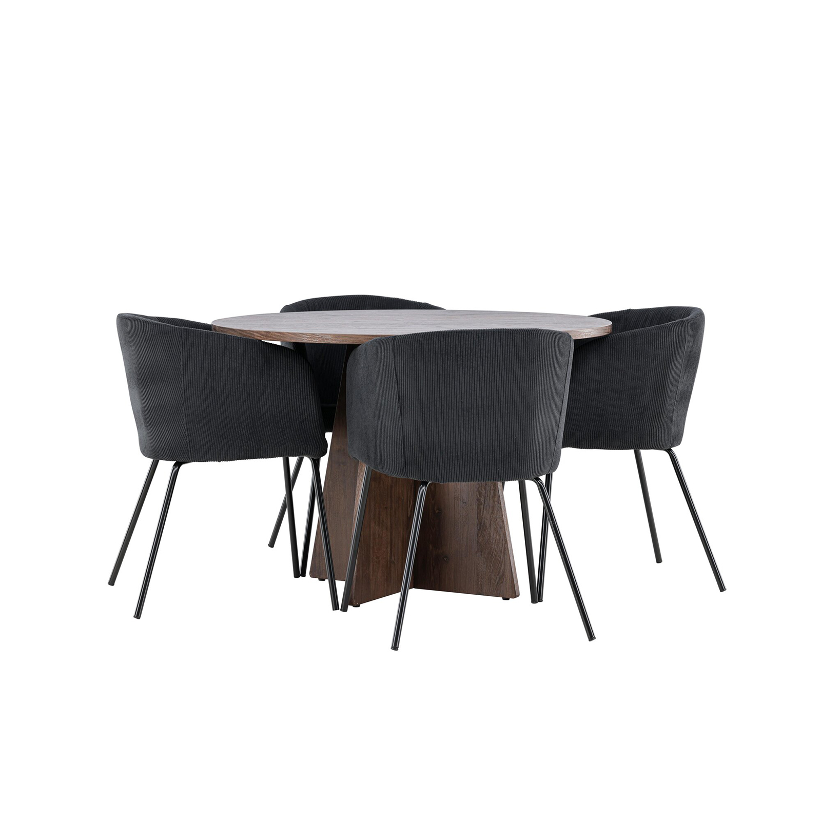 Spisegruppe Venture Home Bootcut Ø110 med 4 stk Berit Stoler