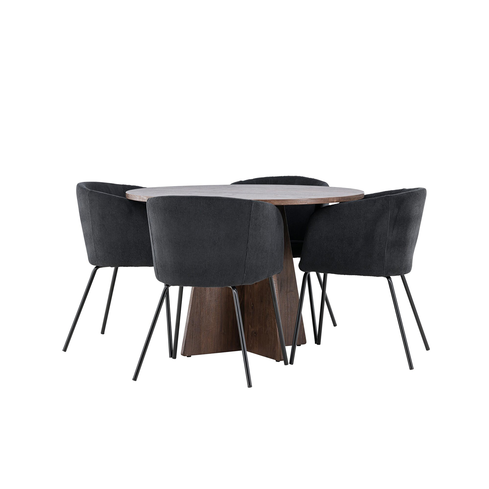 Spisegruppe Venture Home Bootcut Ø110 med 4 stk Berit Stoler