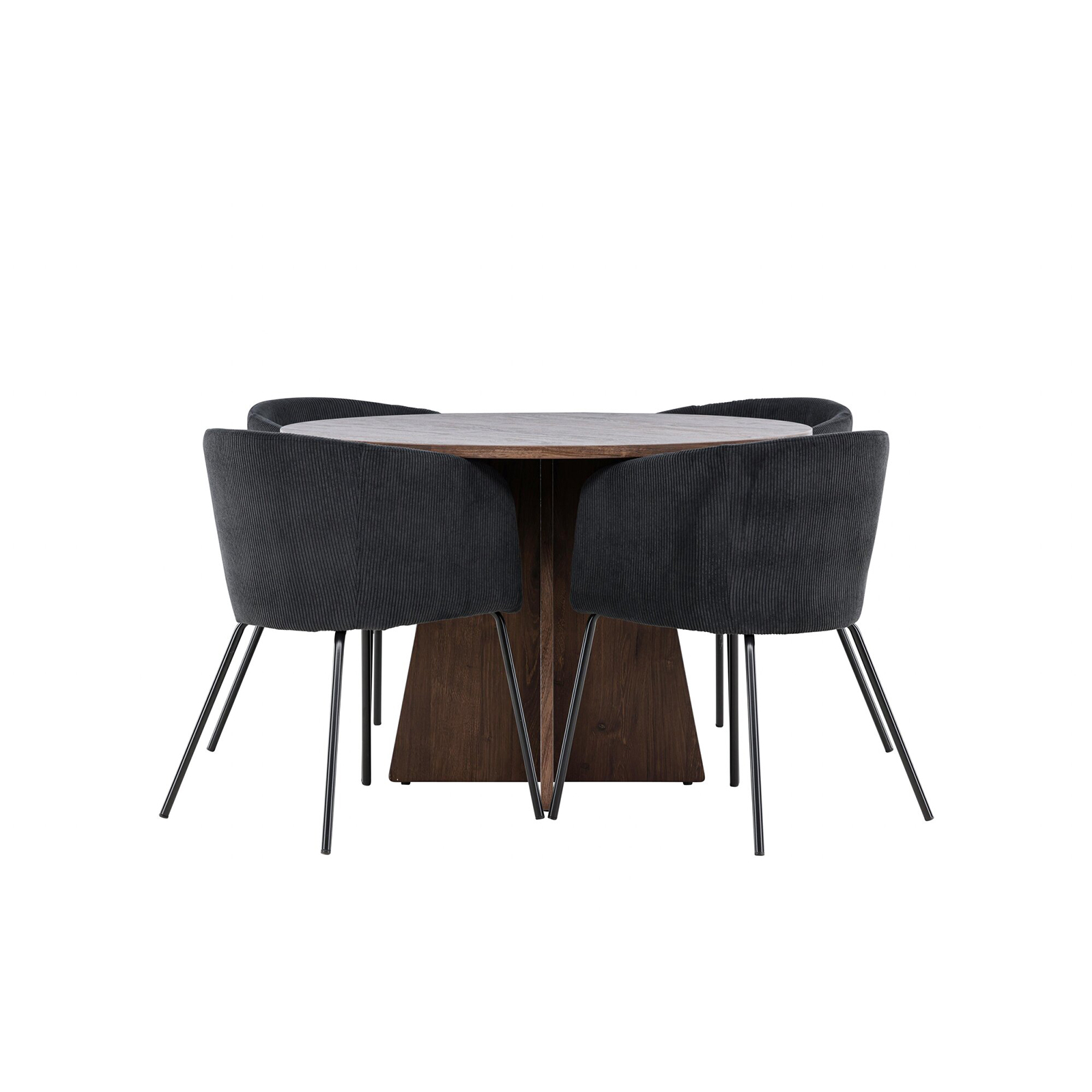 Spisegruppe Venture Home Bootcut Ø110 med 4 stk Berit Stoler