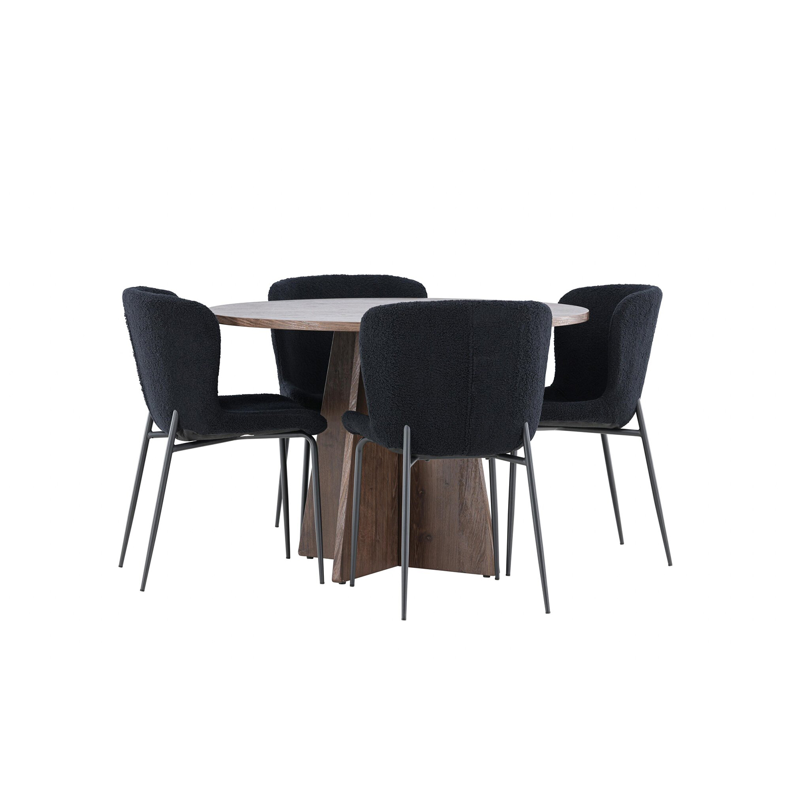 Spisegruppe Venture Home Bootcut Ø110 med 4 stk Modesto Stoler