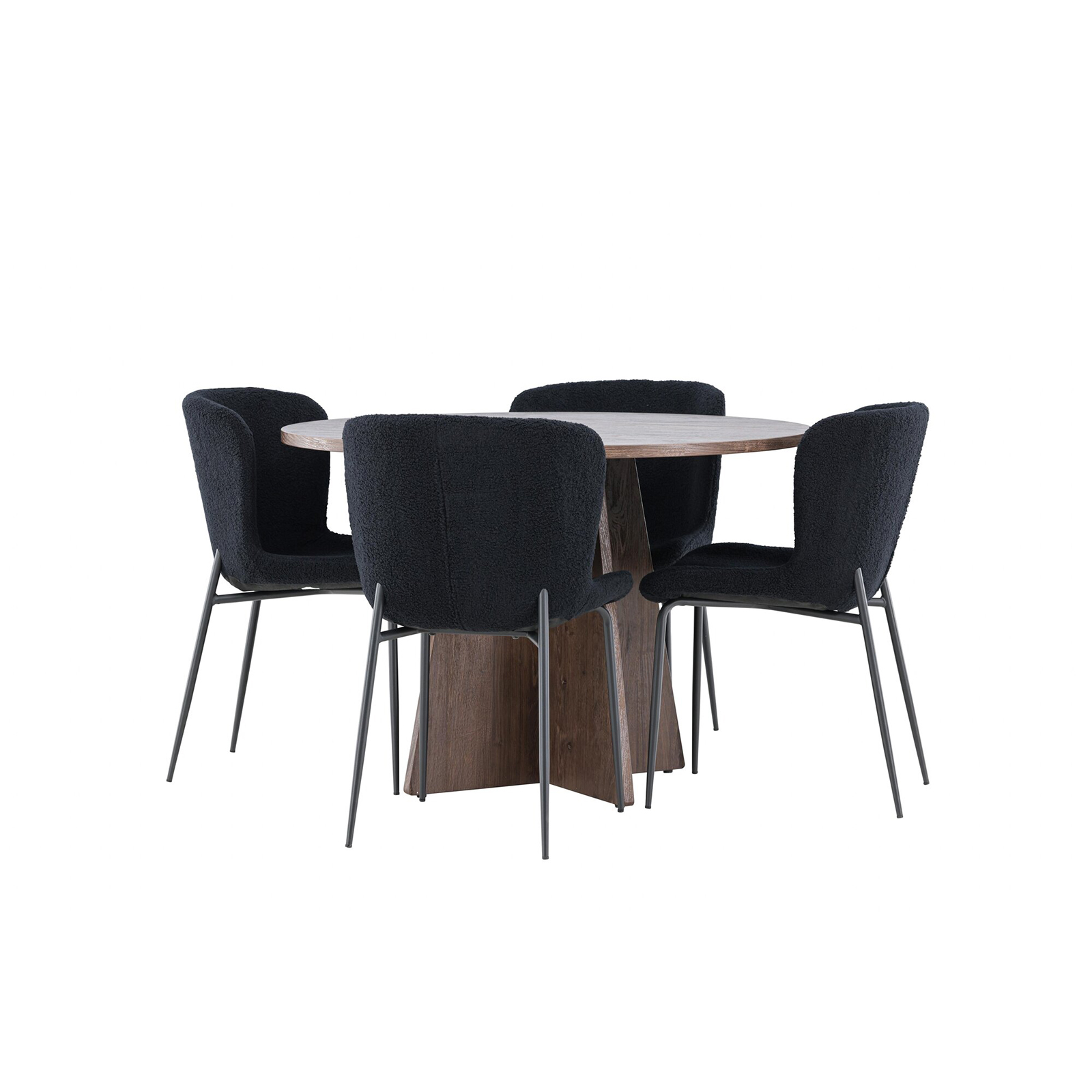 Spisegruppe Venture Home Bootcut Ø110 med 4 stk Modesto Stoler