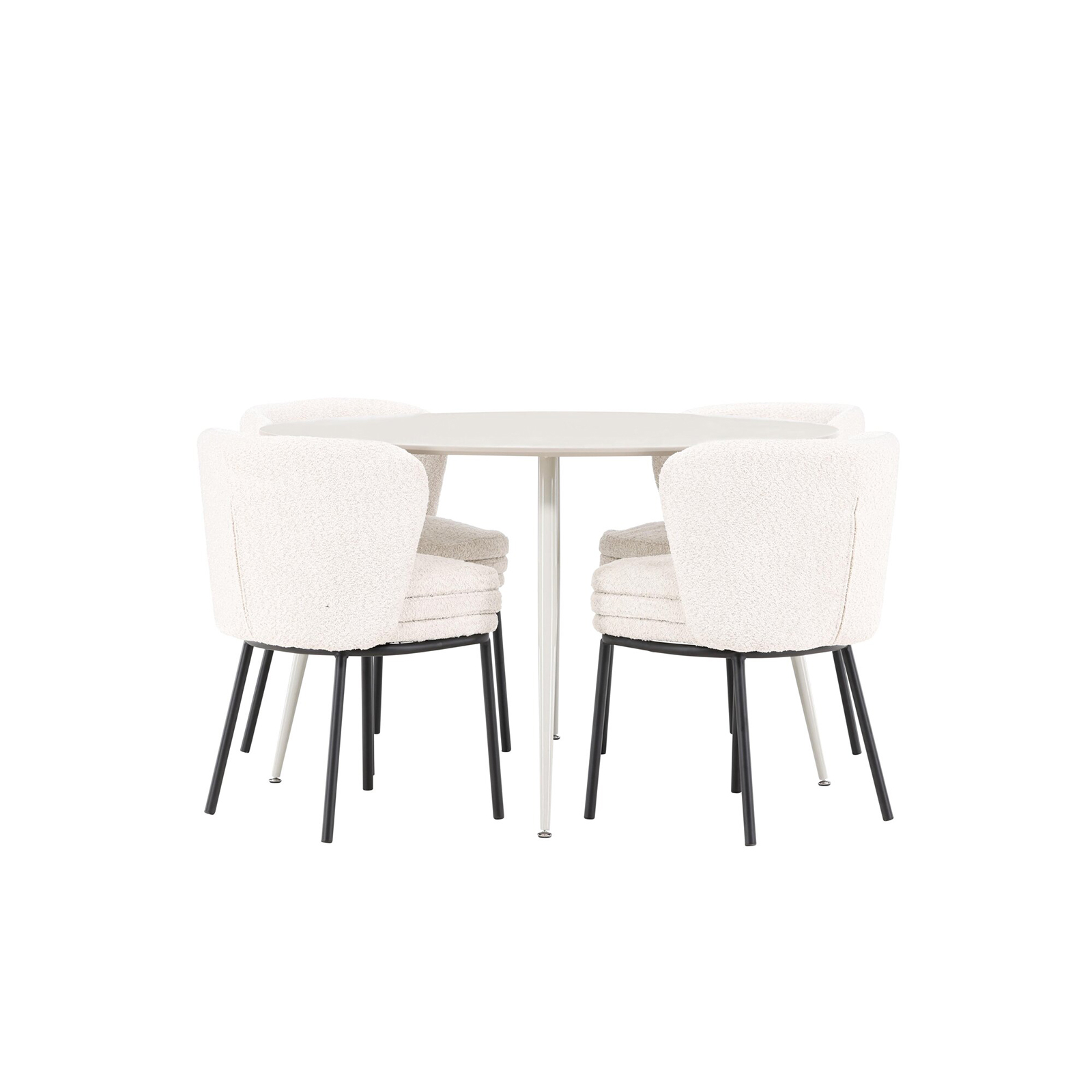 Spisegruppe Venture Home Plaza Ø120 med 4 stk Agnes Stoler