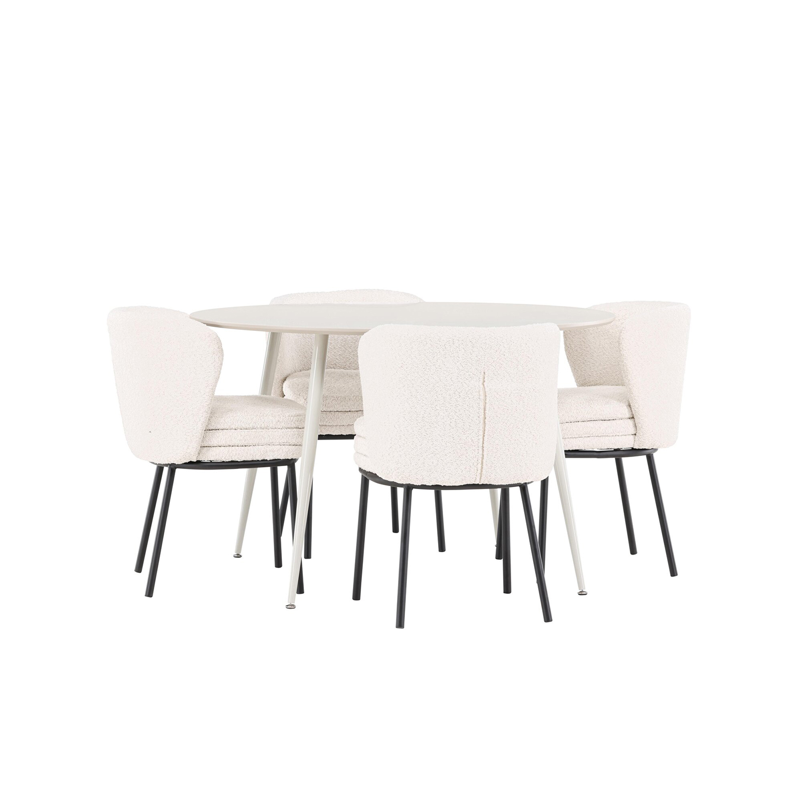 Spisegruppe Venture Home Plaza Ø120 med 4 stk Agnes Stoler