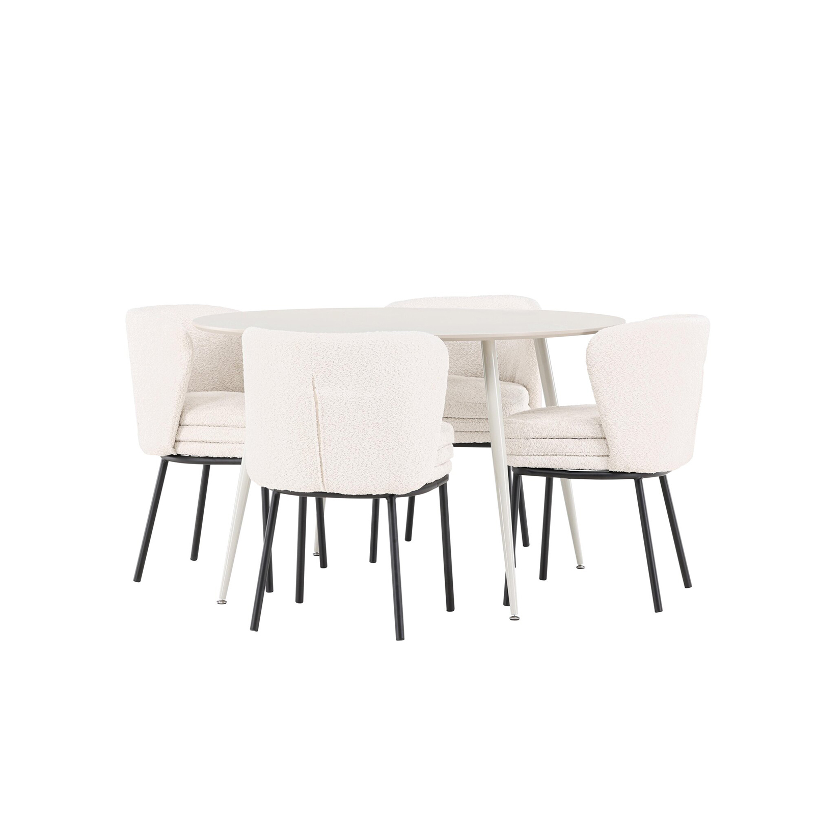 Spisegruppe Venture Home Plaza Ø120 med 4 stk Agnes Stoler