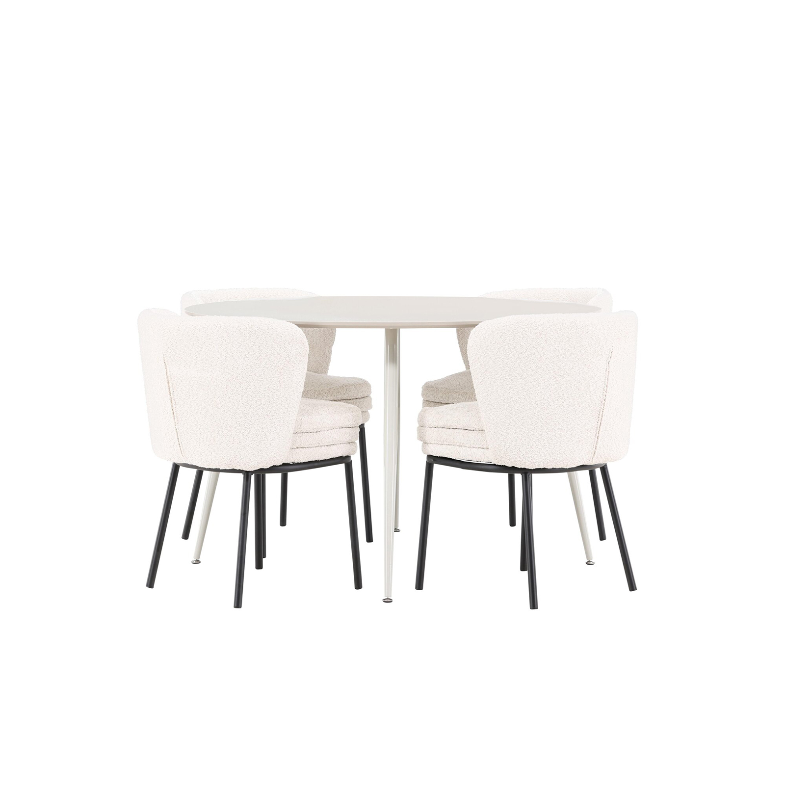 Spisegruppe Venture Home Plaza Ø120 med 4 stk Agnes Stoler