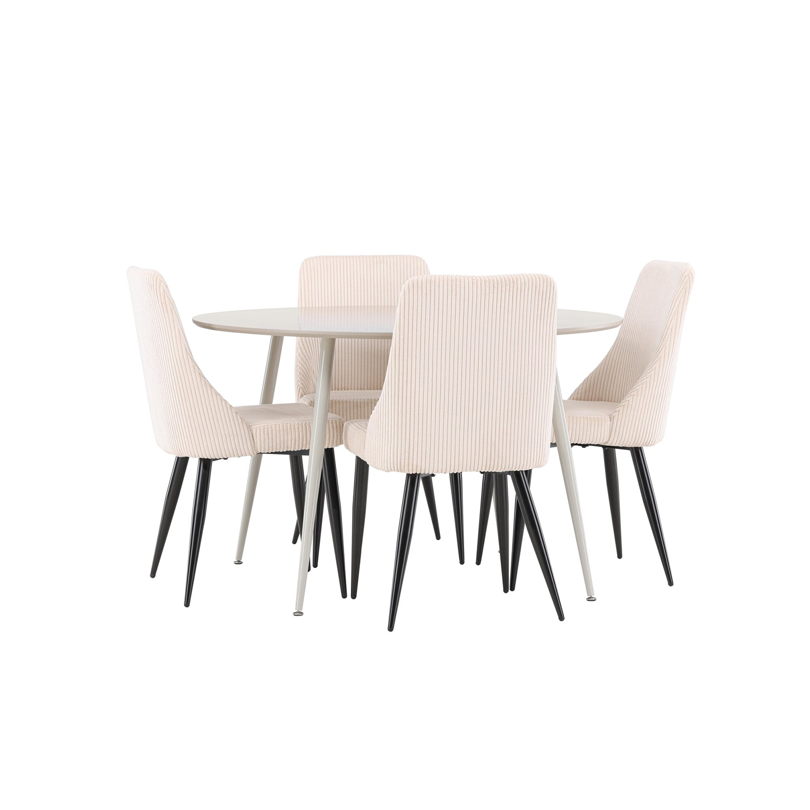 Spisegruppe Venture Home Plaza Ø120 med 4 stk Leone Stoler