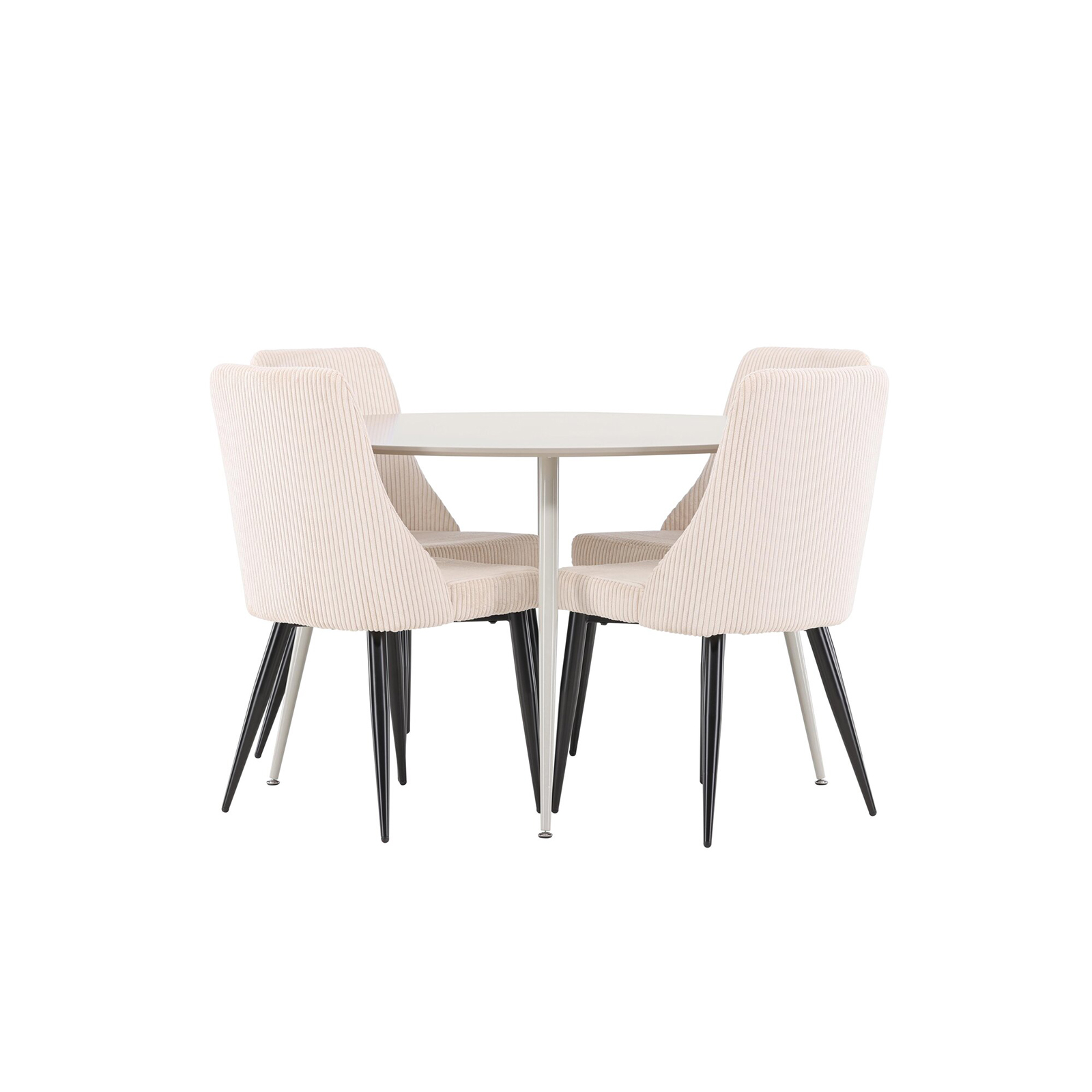 Spisegruppe Venture Home Plaza Ø120 med 4 stk Leone Stoler