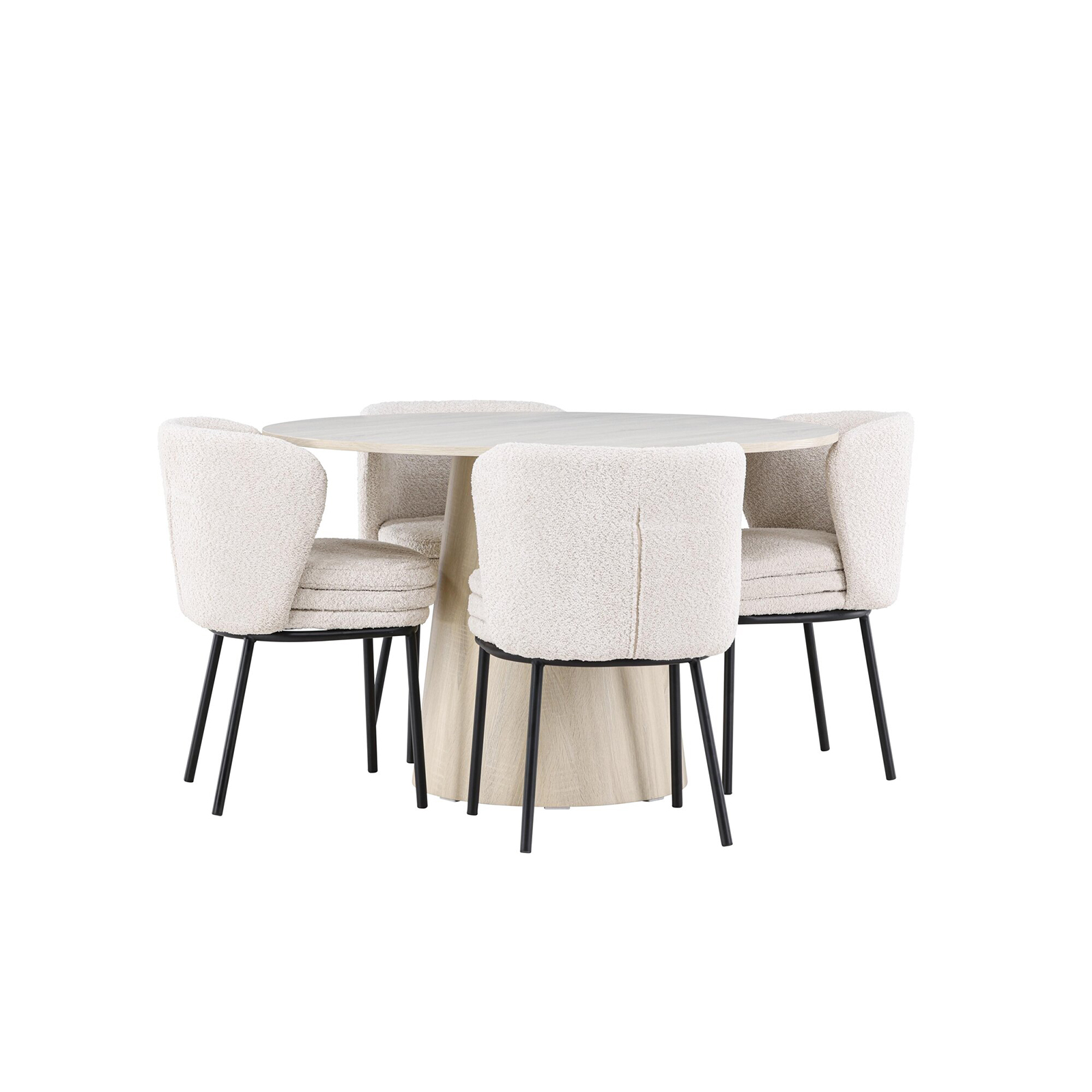 Spisegruppe Venture Home Lanzo Ø120 med 4 stk Agnes Stoler