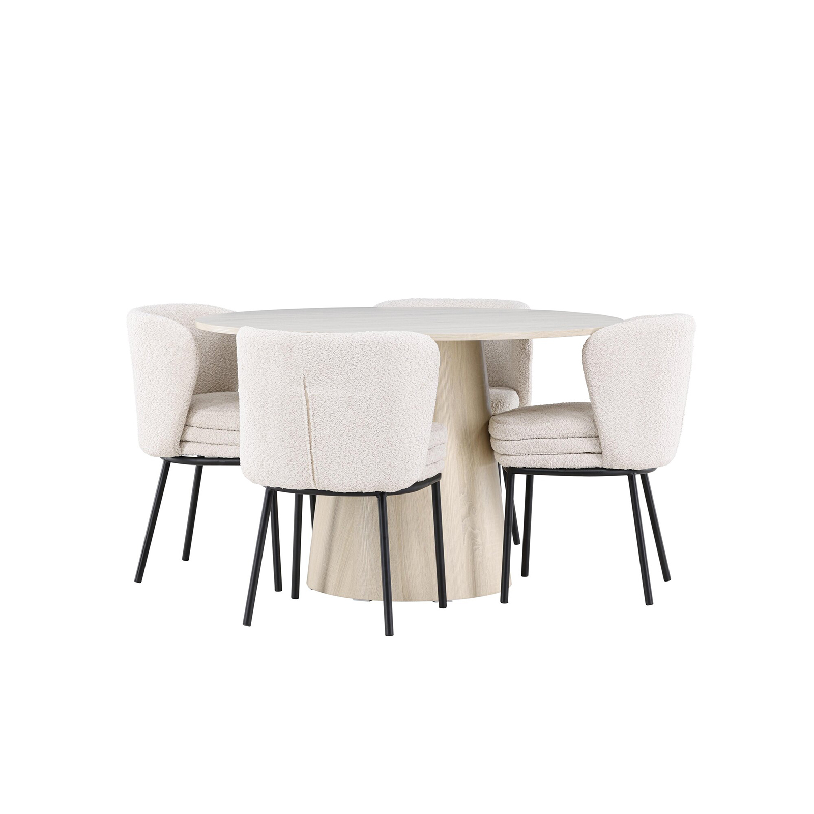 Spisegruppe Venture Home Lanzo Ø120 med 4 stk Agnes Stoler