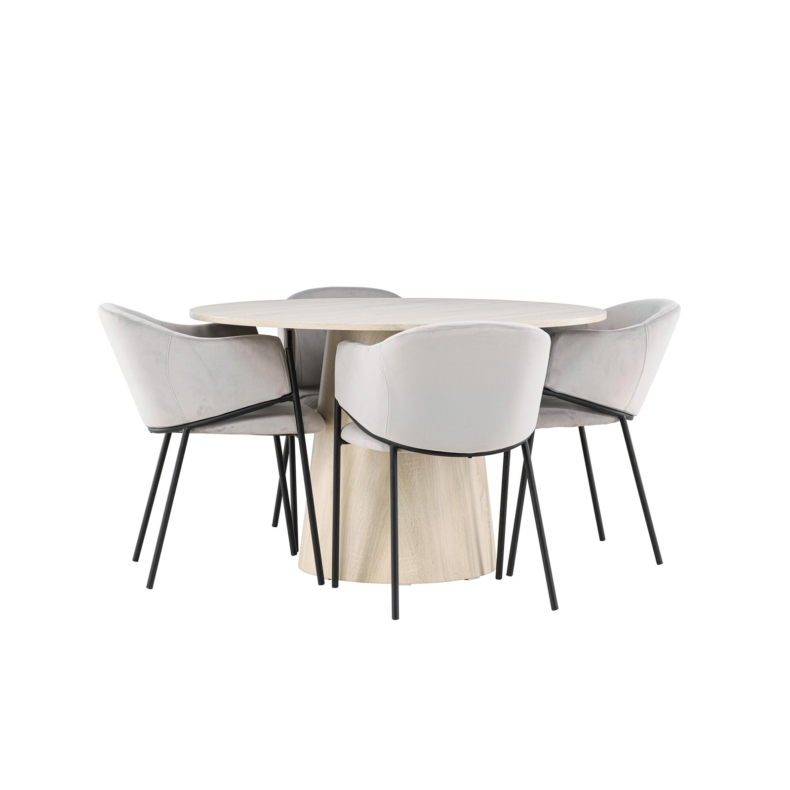 Spisegruppe Venture Home Lanzo Ø120 med 4 stk Evelina Stoler