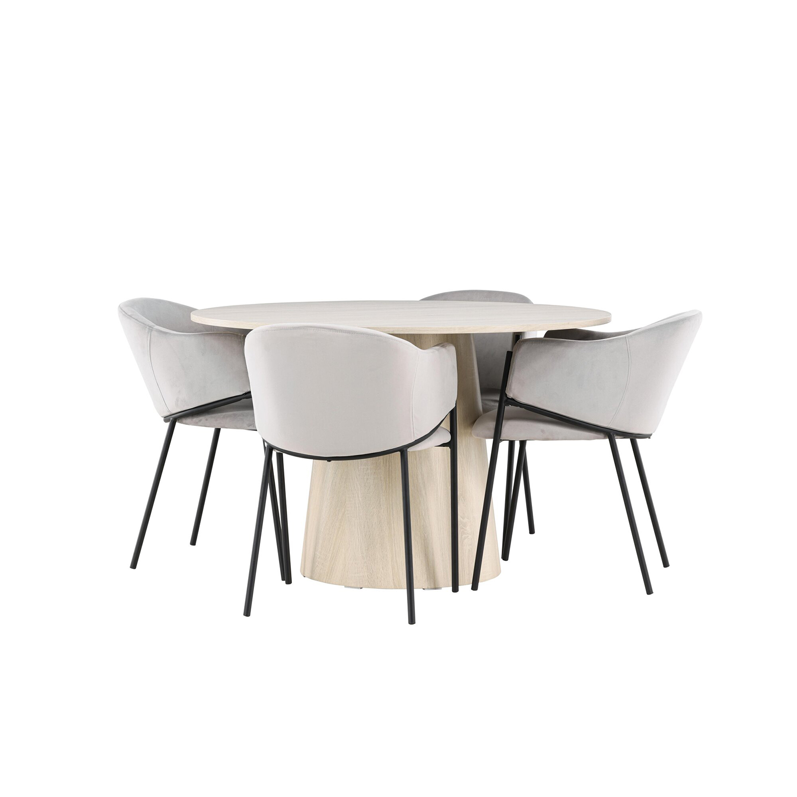 Spisegruppe Venture Home Lanzo Ø120 med 4 stk Evelina Stoler