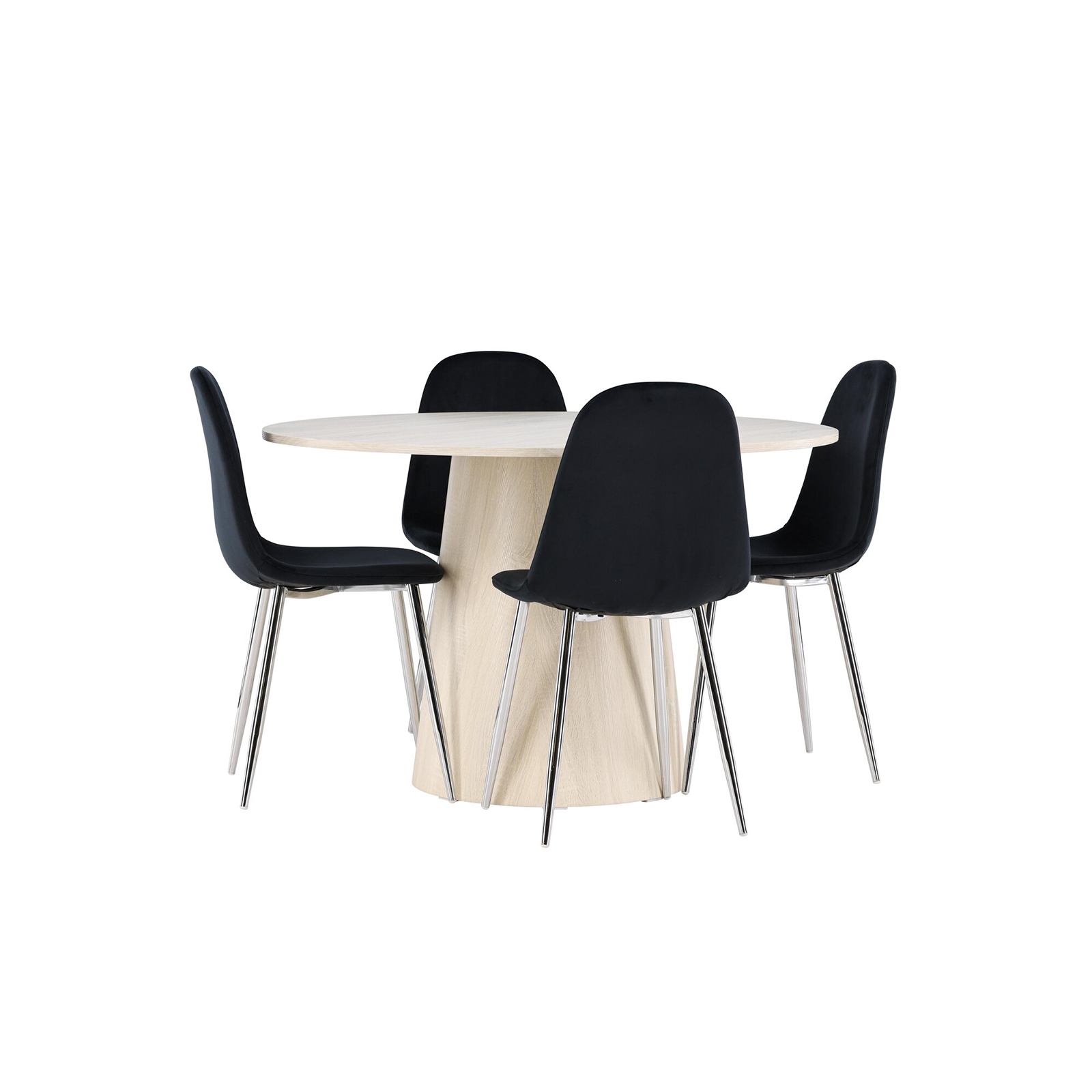 Spisegruppe Venture Home Lanzo Ø120 med 4 stk Polar Stoler Fløyel