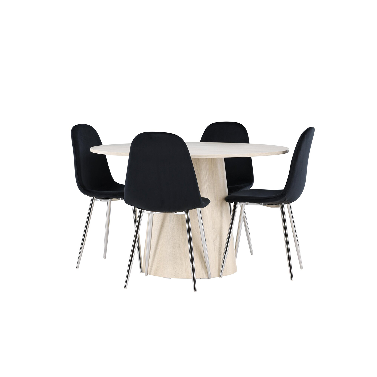 Spisegruppe Venture Home Lanzo Ø120 med 4 stk Polar Stoler Fløyel