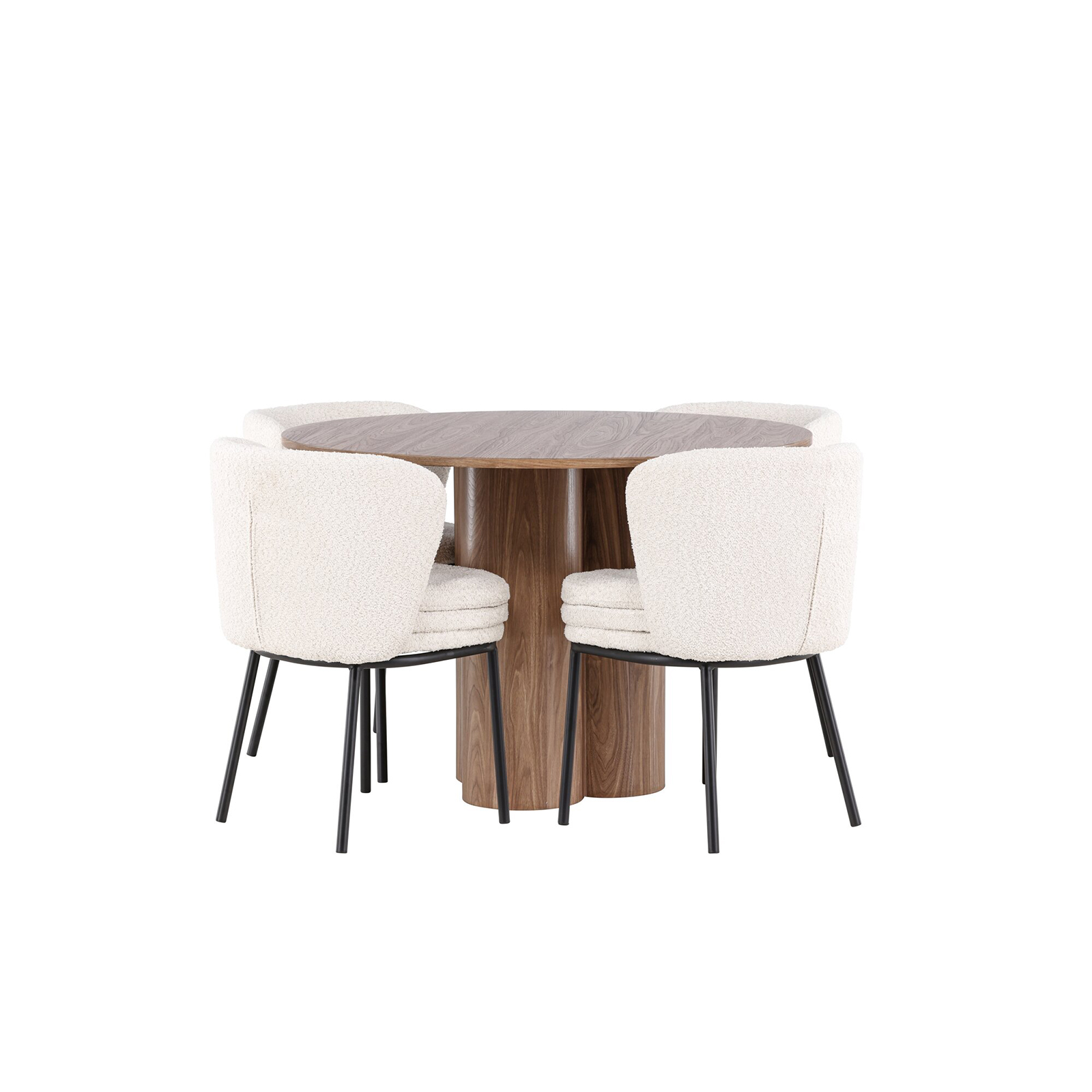 Spisegruppe Venture Home Olivia Ø110 med 4 stk Agnes Stoler