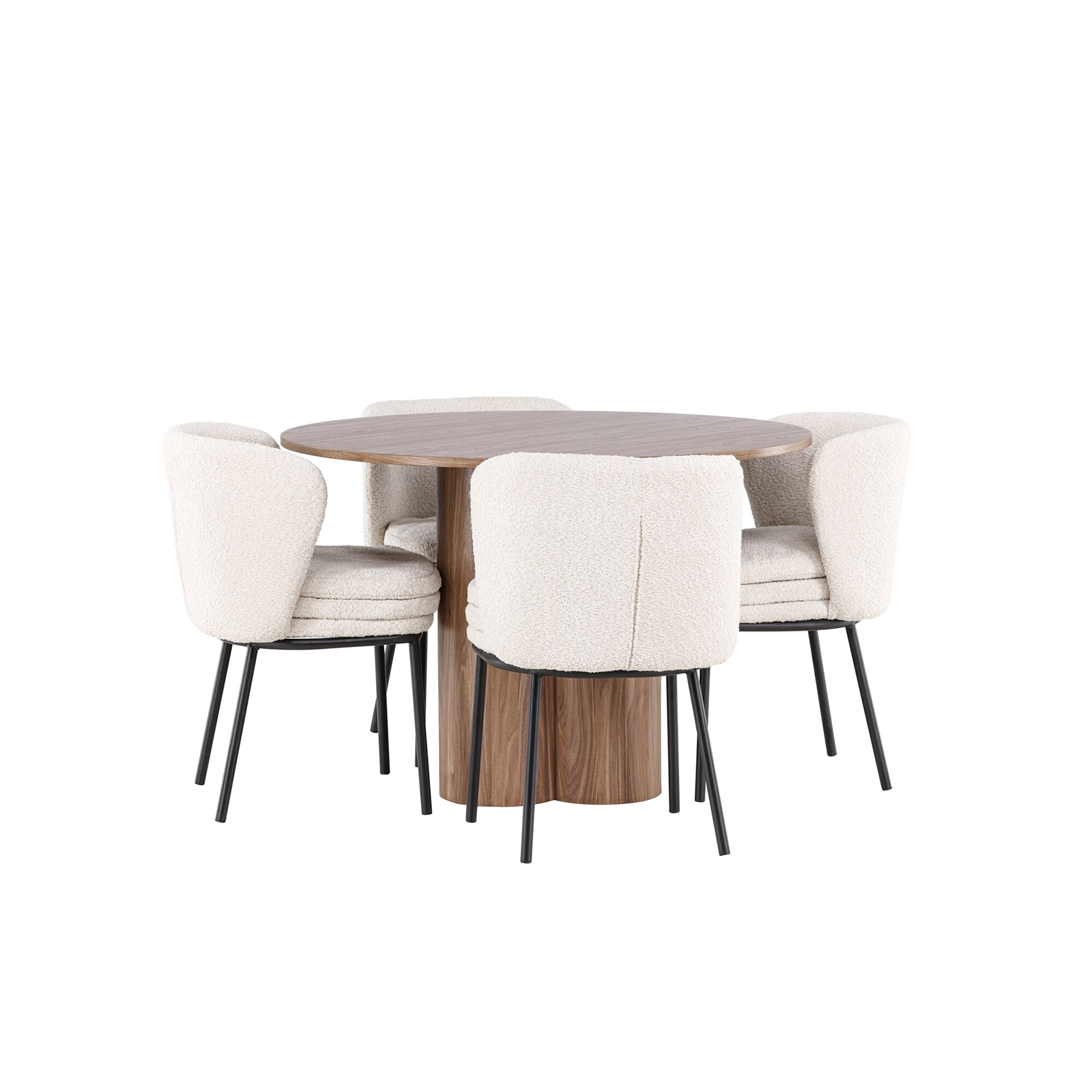 Spisegruppe Venture Home Olivia Ø110 med 4 stk Agnes Stoler