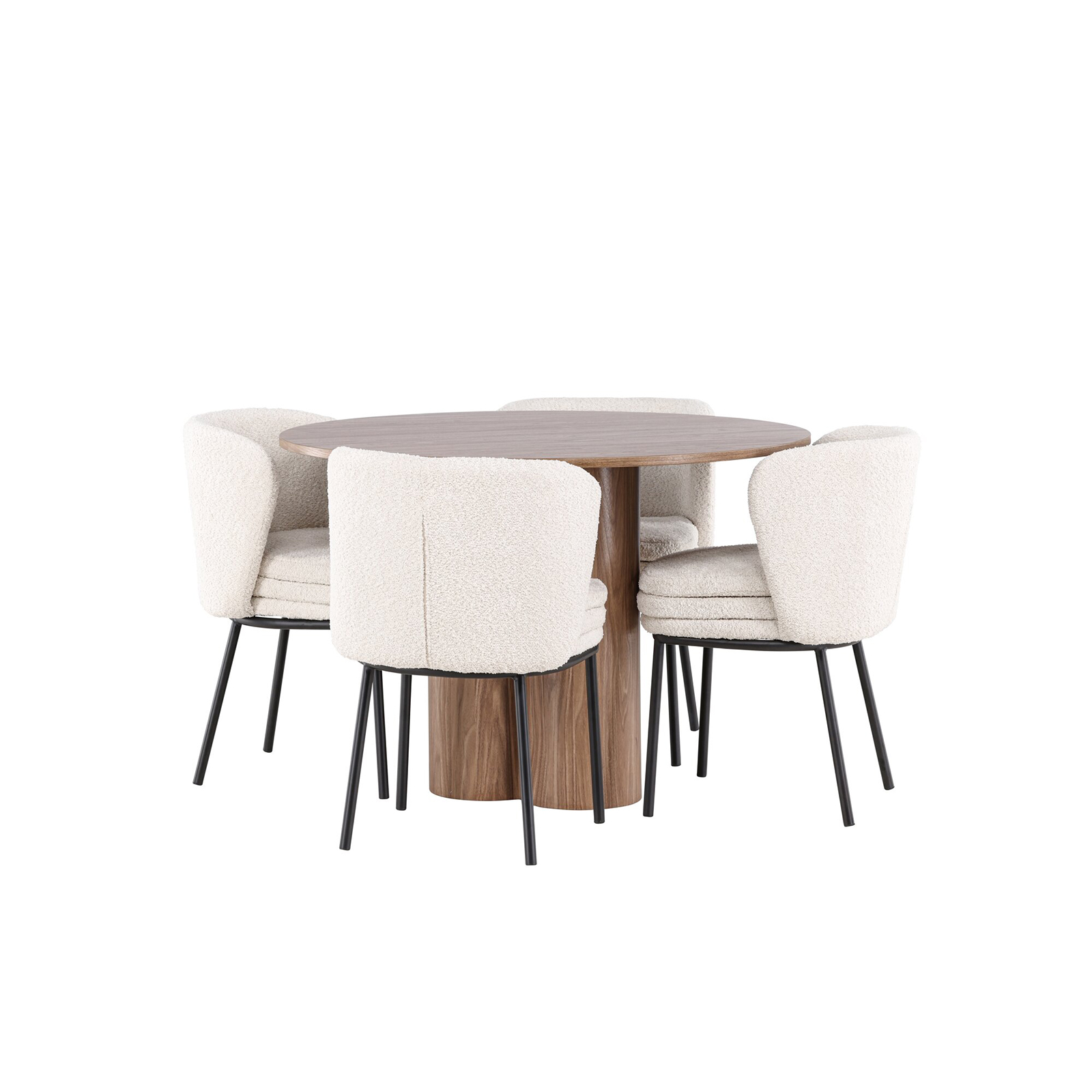 Spisegruppe Venture Home Olivia Ø110 med 4 stk Agnes Stoler