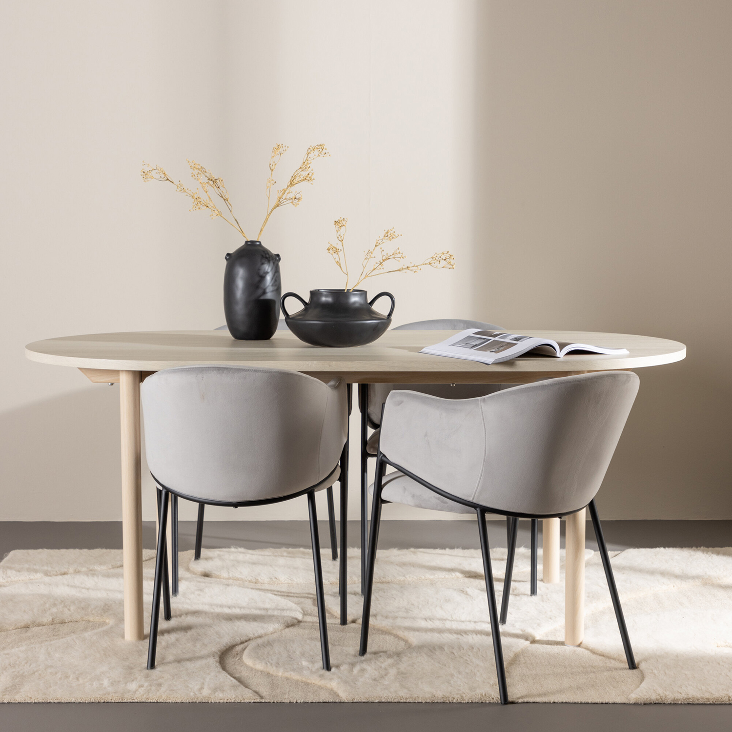 Spisegruppe Venture Home Andy 180 med 4 stk Evelina Stoler