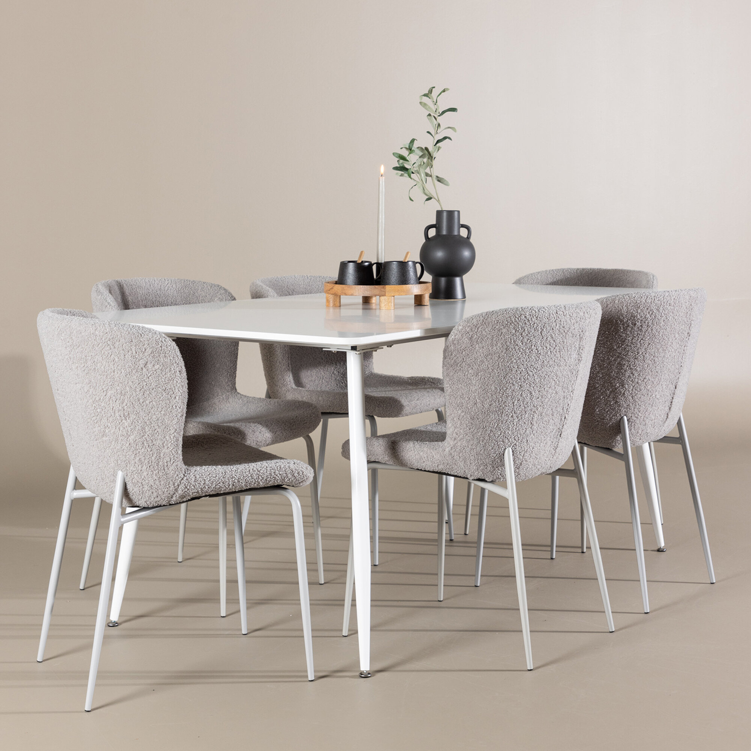 Spisegruppe Venture Home Silar 180 med 6 stk Modesto Stoler