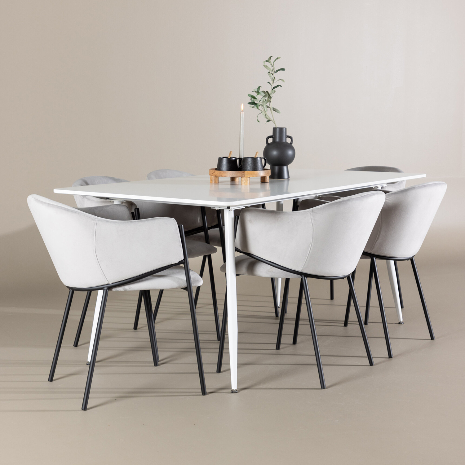 Spisegruppe Venture Home Silar 180 med 6 stk Evelina Stoler