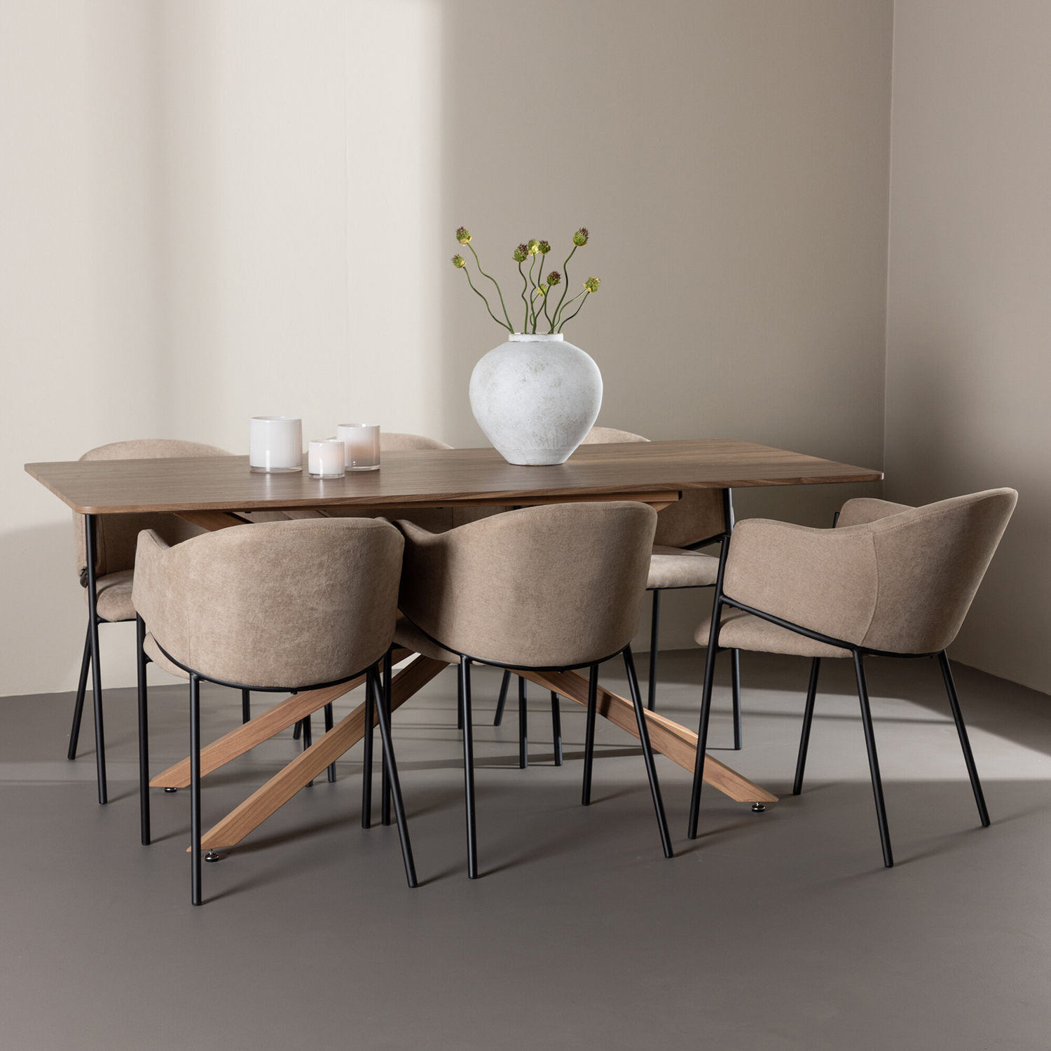 Spisegruppe Venture Home Piazza 180 med 6 stk Evelina Stoler