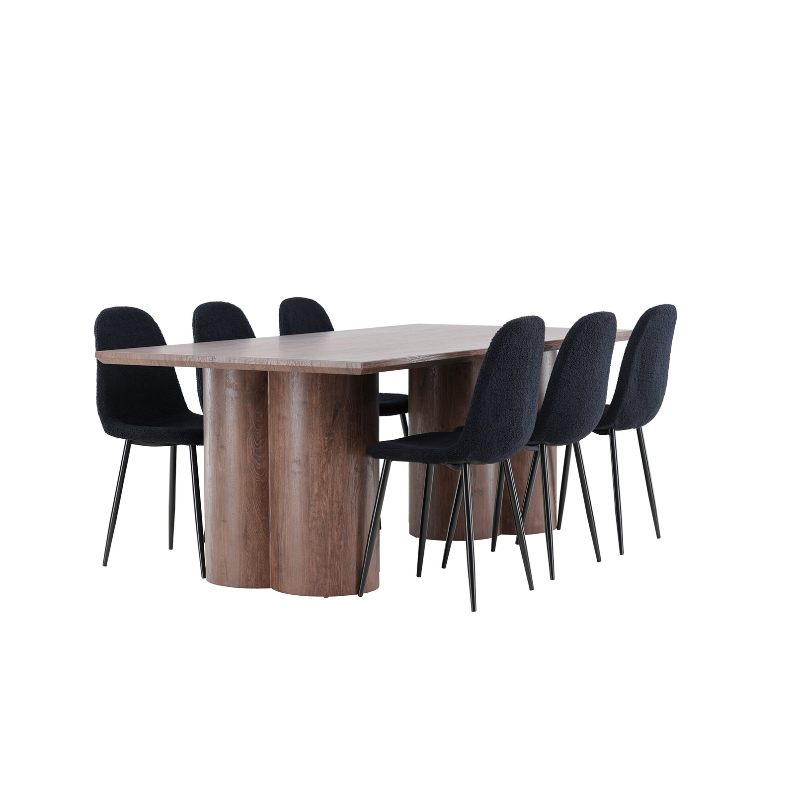 Spisegruppe Venture Home Olivia 210 med 6 stk Polar Stoler Teddy