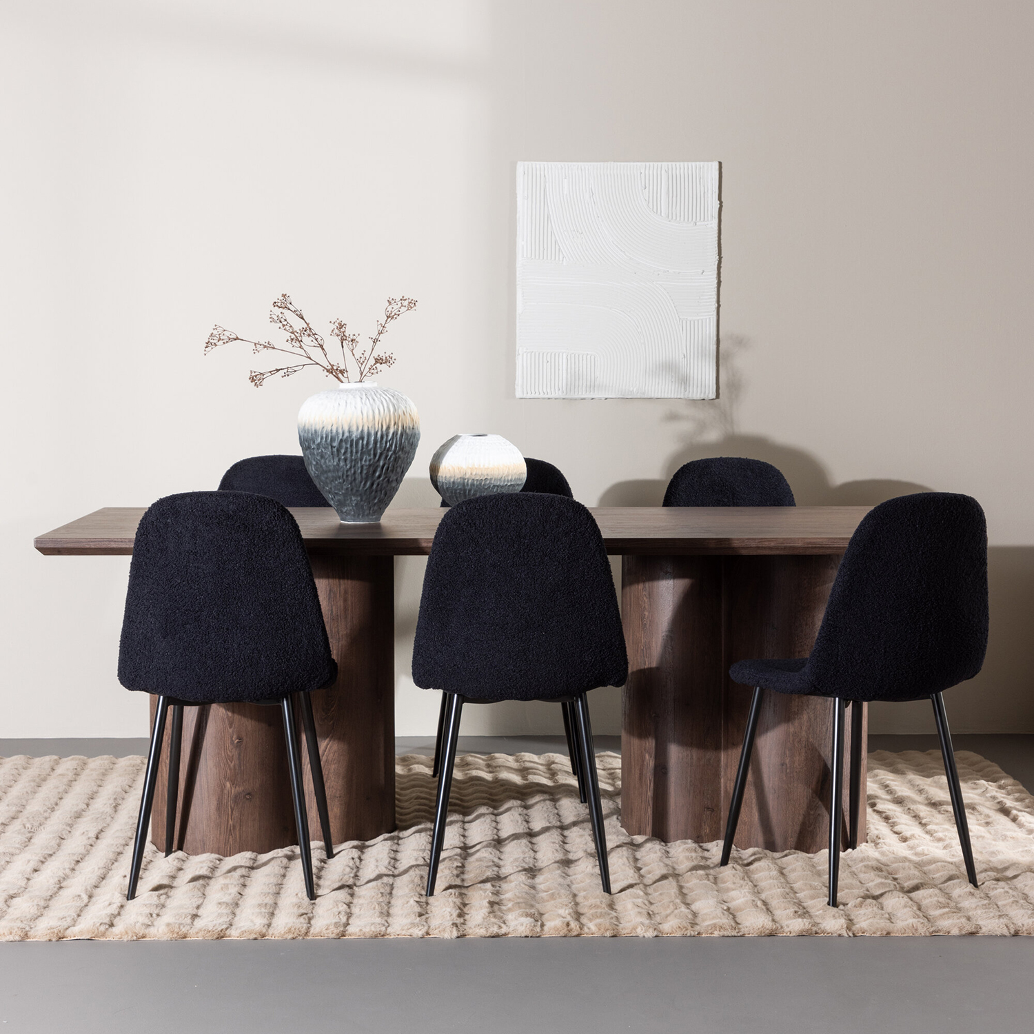 Spisegruppe Venture Home Olivia 210 med 6 stk Polar Stoler Teddy