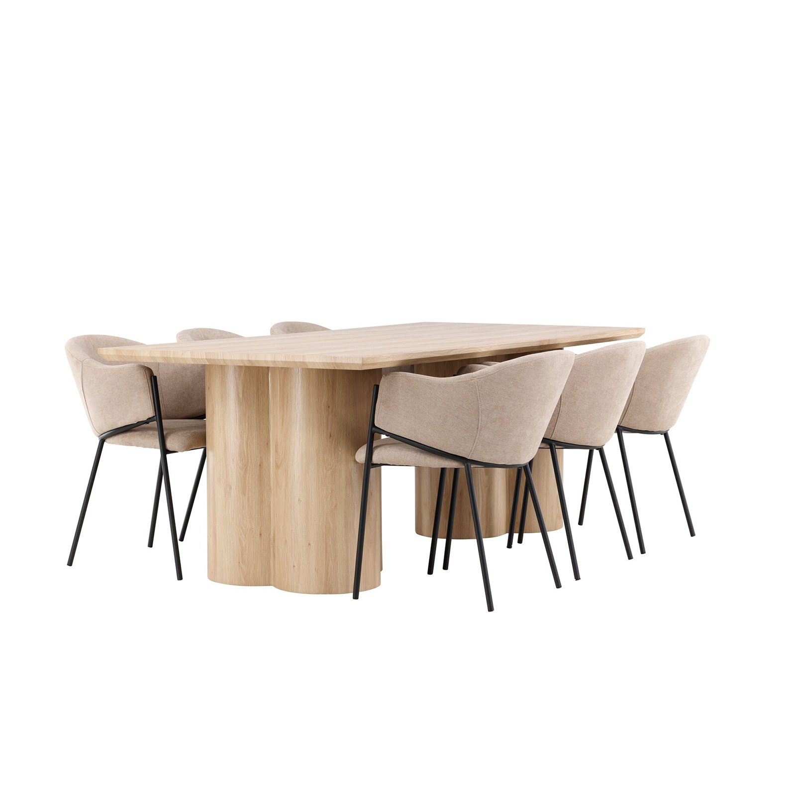 Spisegruppe Venture Home Olivia 210 med 6 stk Evelina Stoler