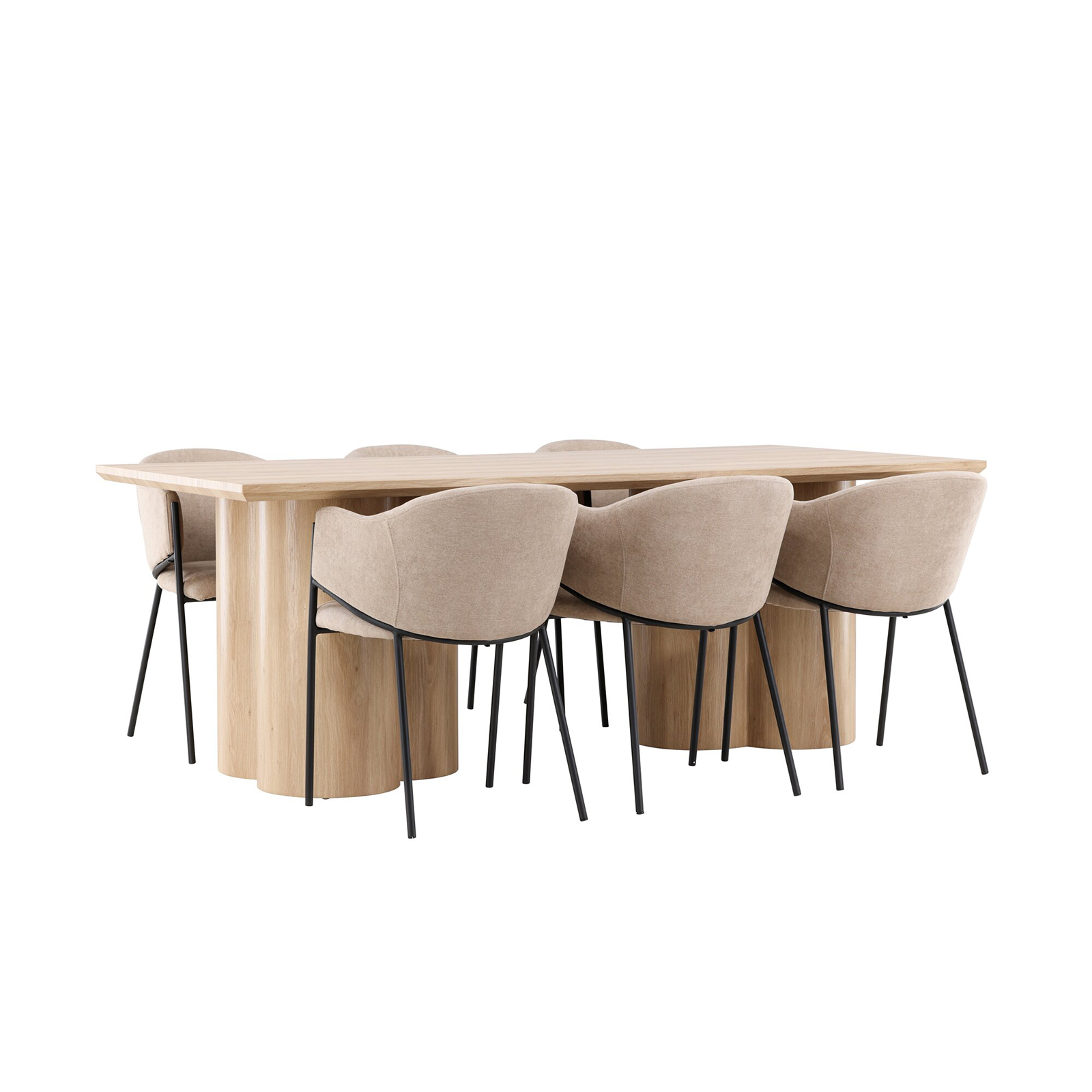 Spisegruppe Venture Home Olivia 210 med 6 stk Evelina Stoler