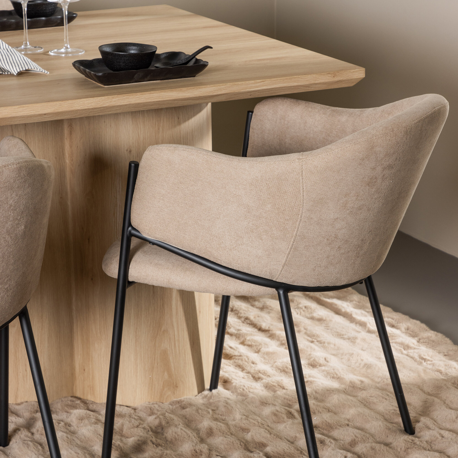 Spisegruppe Venture Home Olivia 210 med 6 stk Evelina Stoler