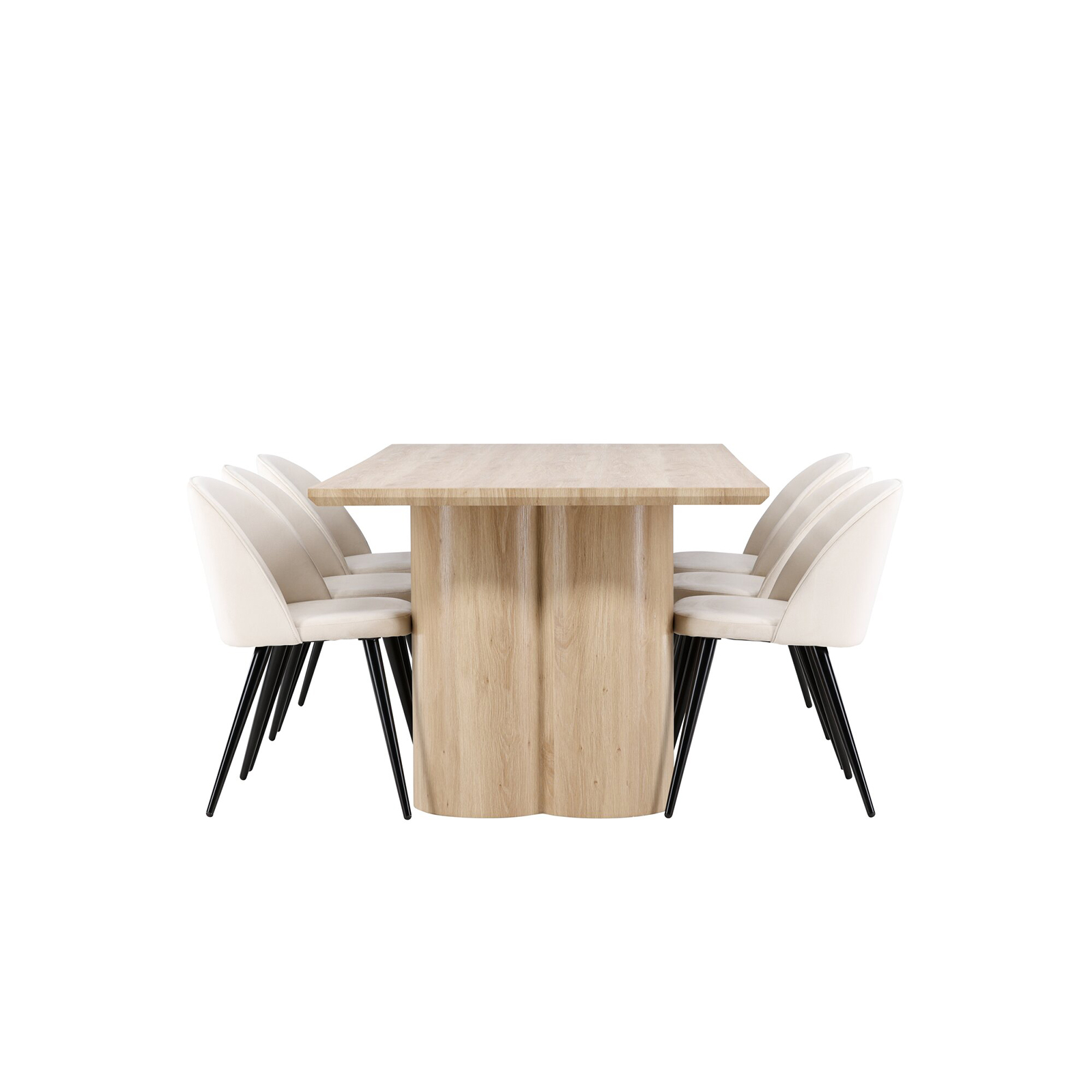 Spisegruppe Venture Home Olivia 210 med 6 stk Velvet Stoler