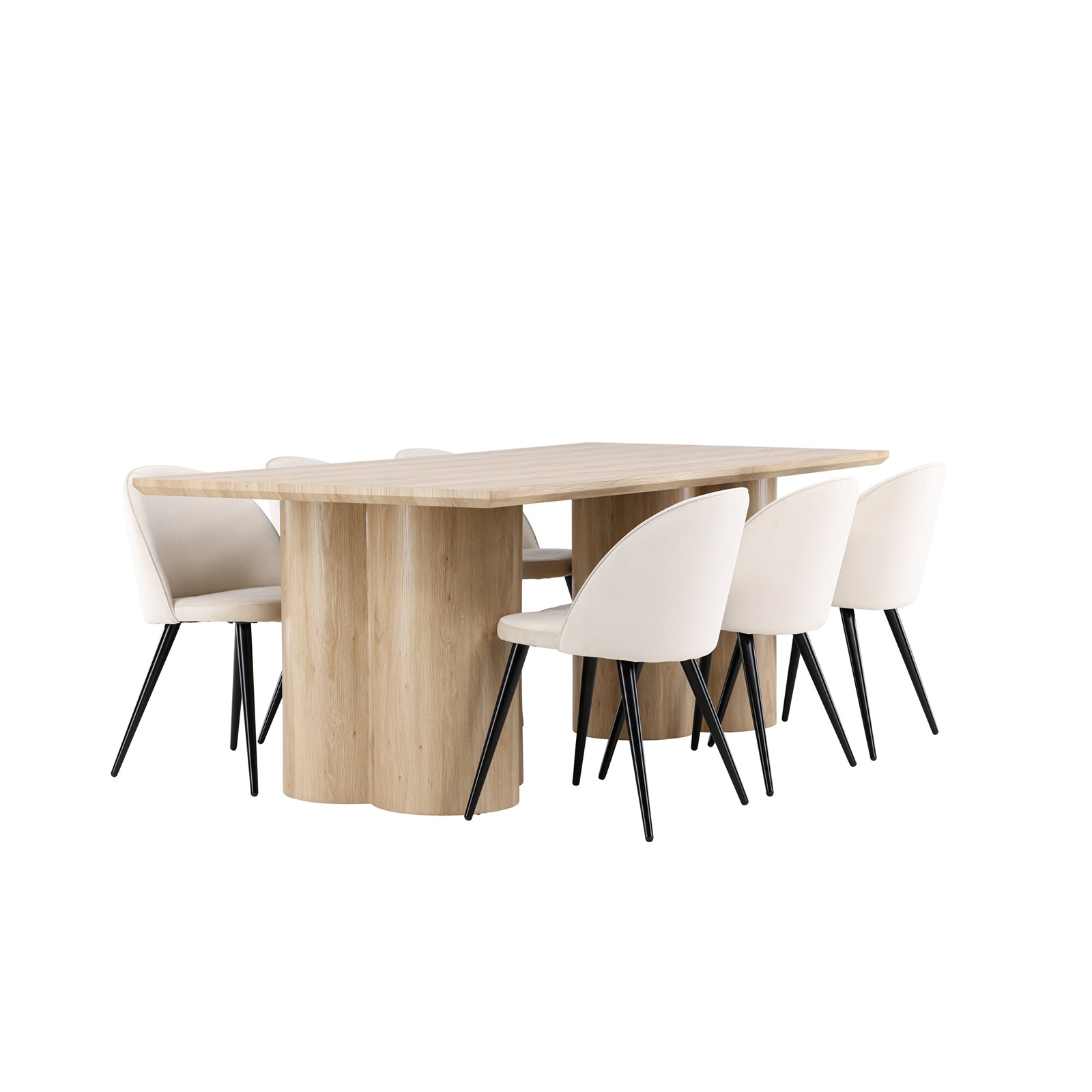 Spisegruppe Venture Home Olivia 210 med 6 stk Velvet Stoler