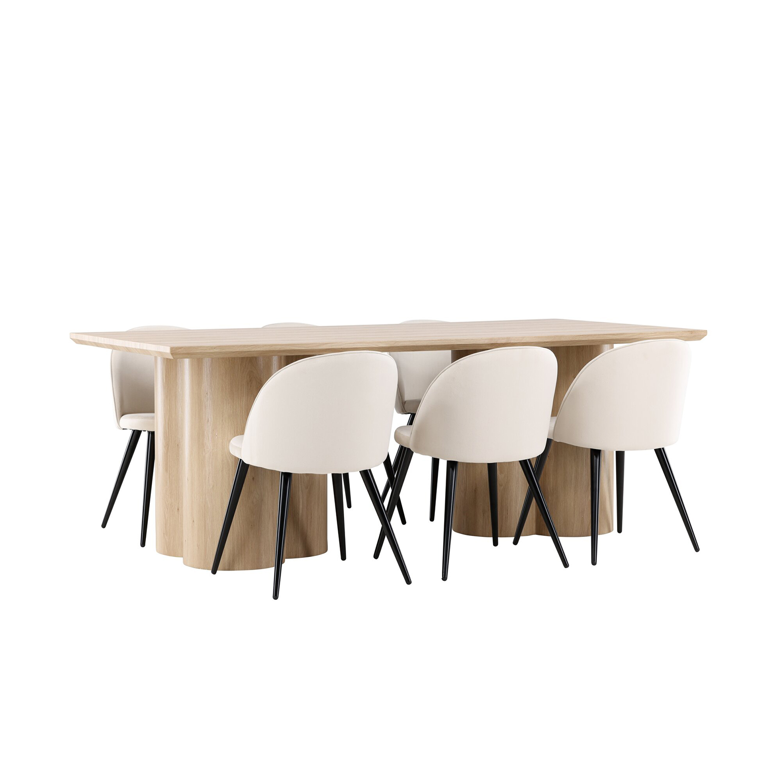 Spisegruppe Venture Home Olivia 210 med 6 stk Velvet Stoler