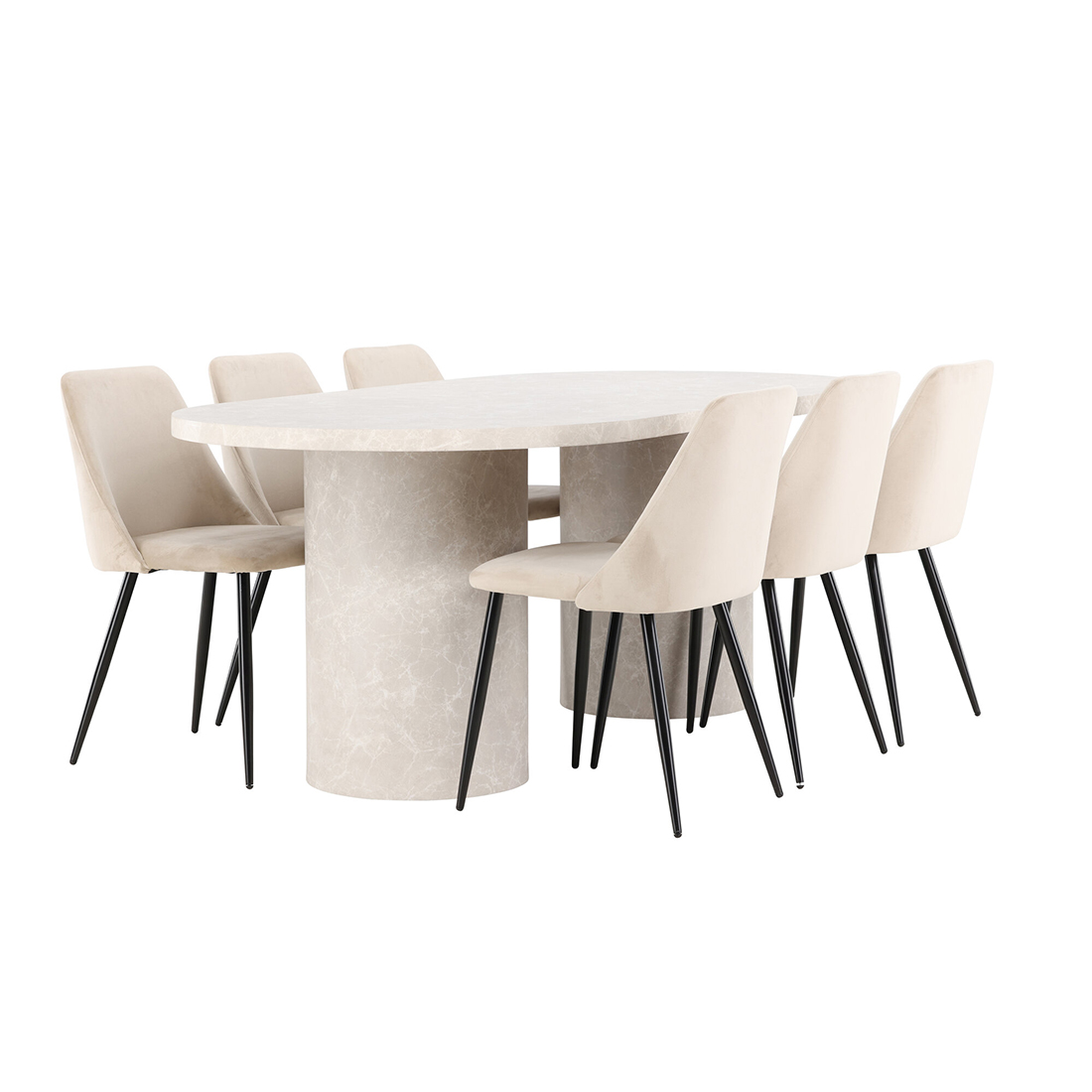 Spisegruppe Venture Home Narvik med 6st Night Spisestoler