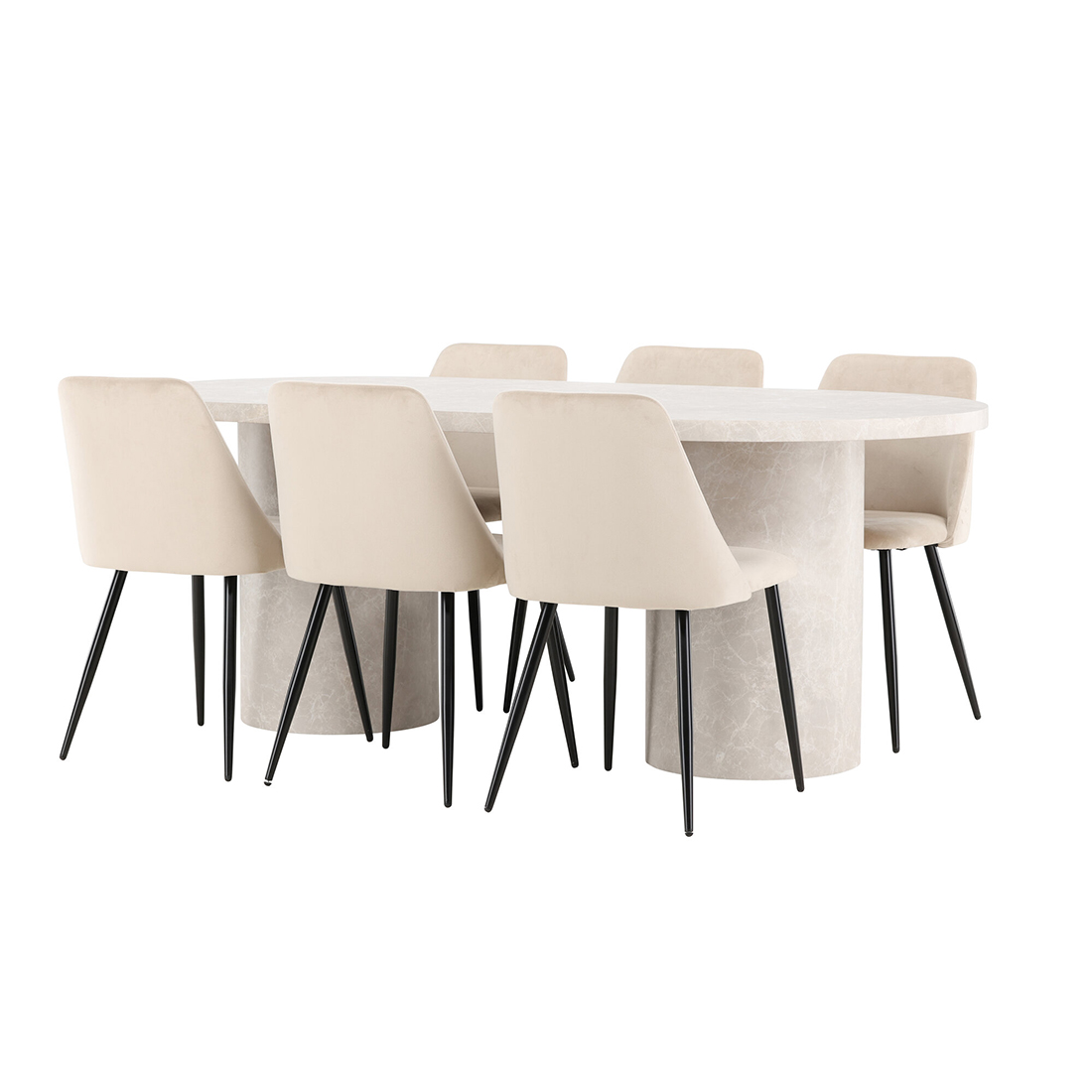 Spisegruppe Venture Home Narvik med 6st Night Spisestoler