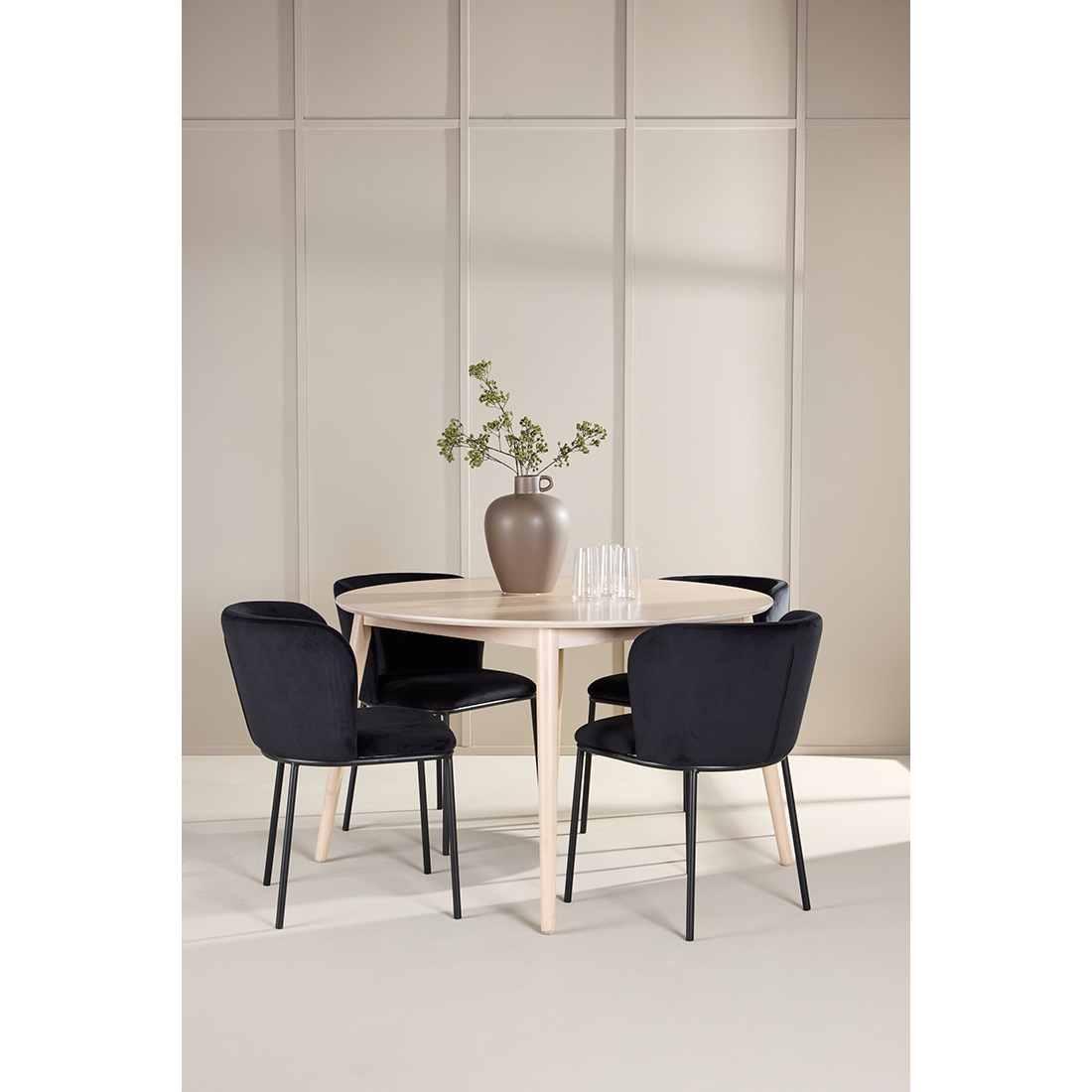 Spisegruppe Venture Home Flora Ø120 cm med 4st Edina Spisestoler