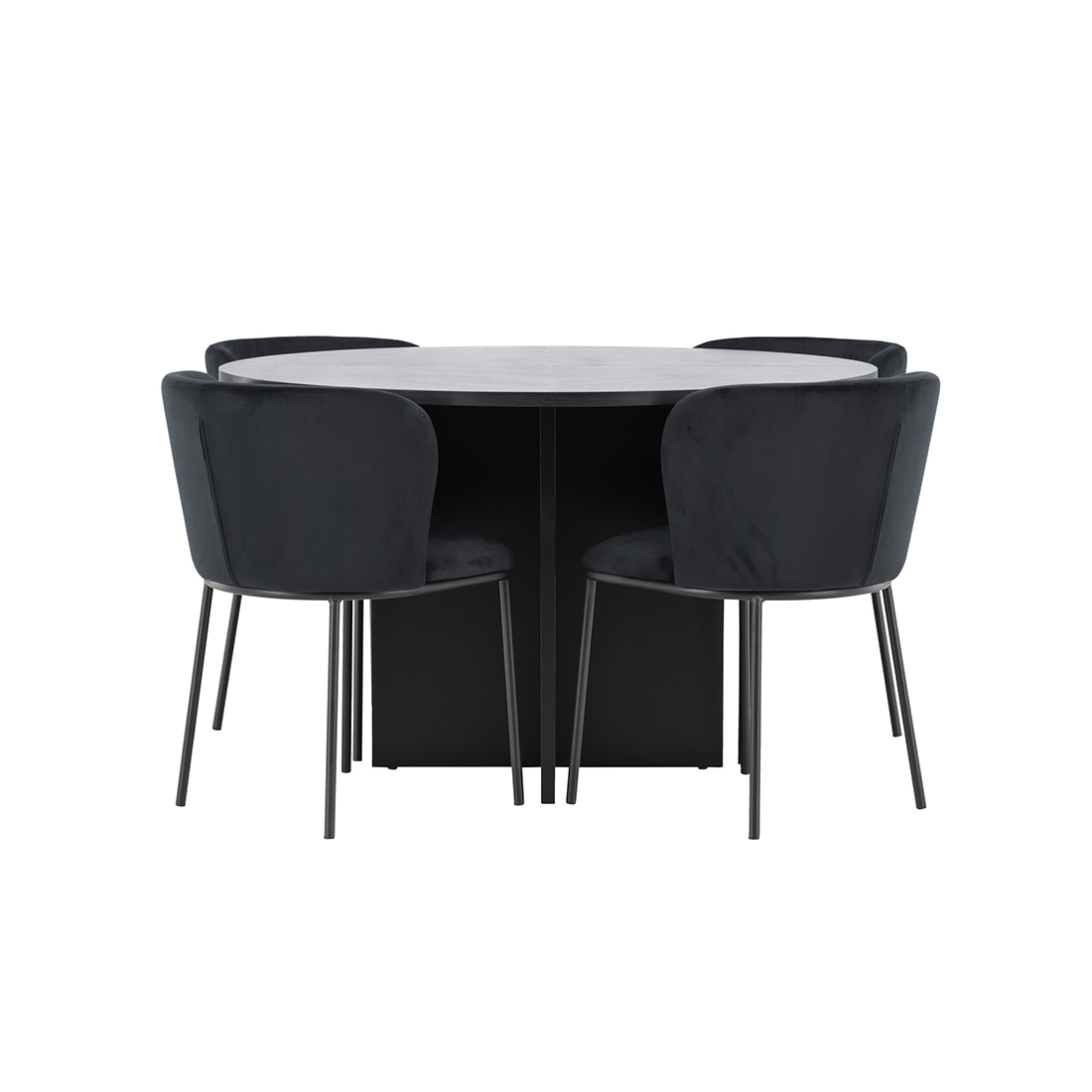 Spisegruppe Venture Home Strada Ø120 cm med 4st Edina Spisestoler