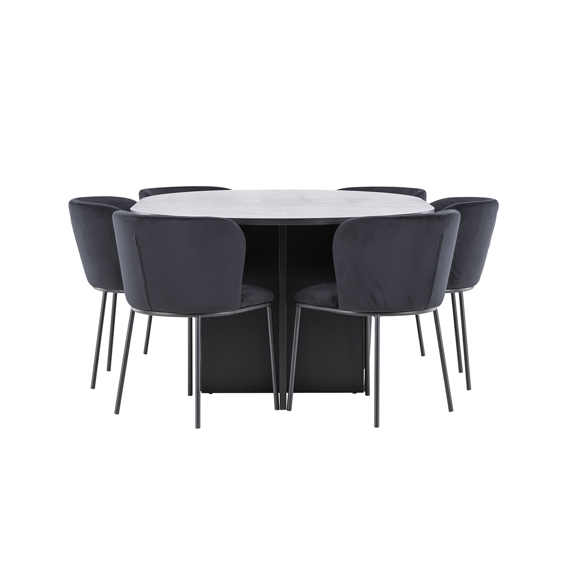 Spisegruppe Venture Home Strada Ø120 cm med 6st Edina Spisestoler