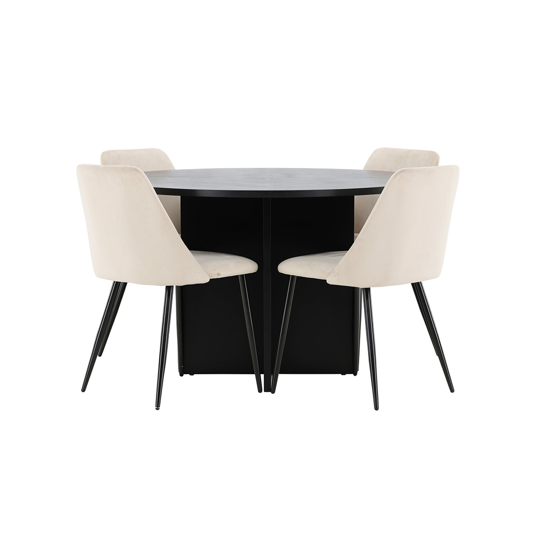 Spisegruppe Venture Home Strada Ø120 cm med 4st Night Spisestoler