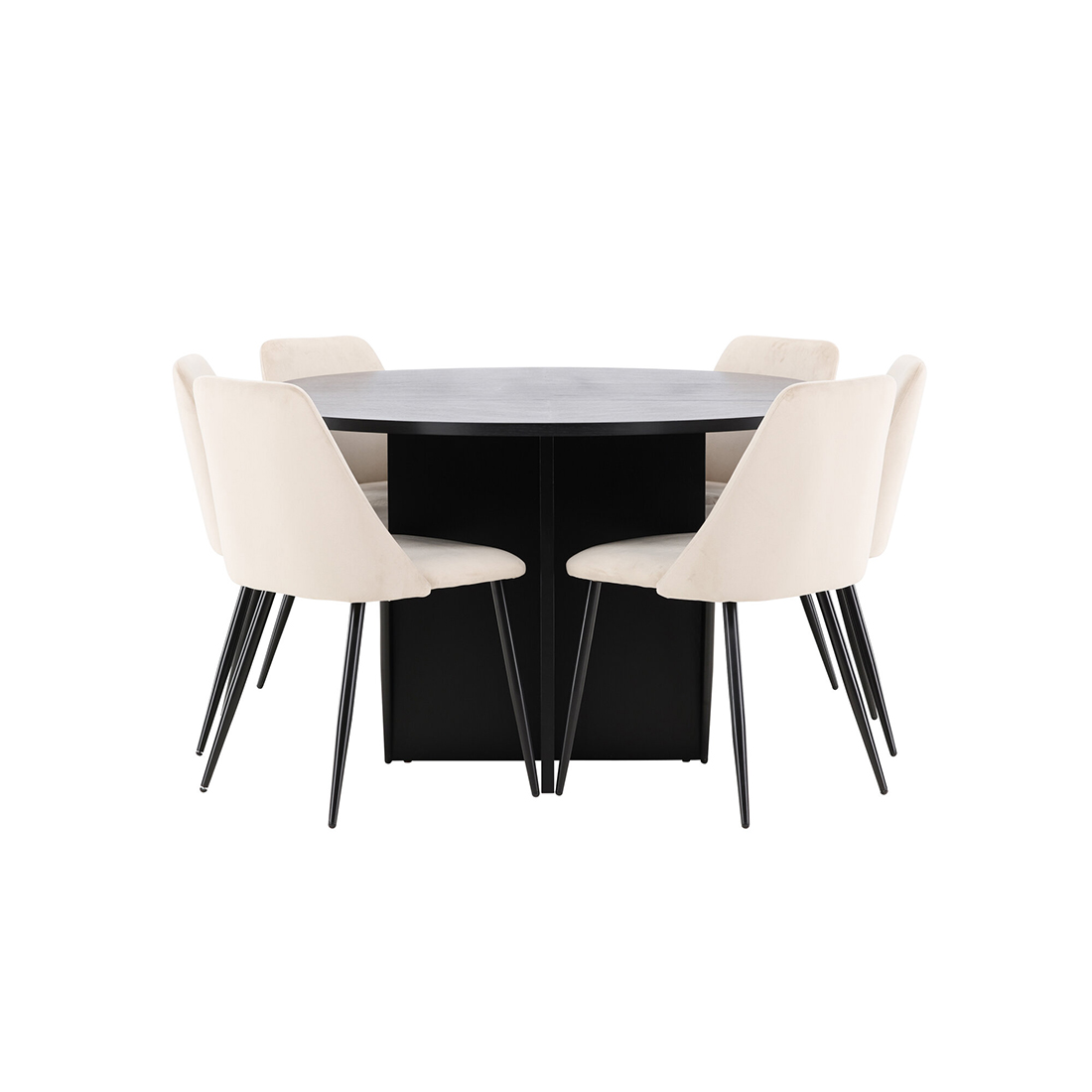 Spisegruppe Venture Home Strada Ø120 cm med 6st Night Spisestoler