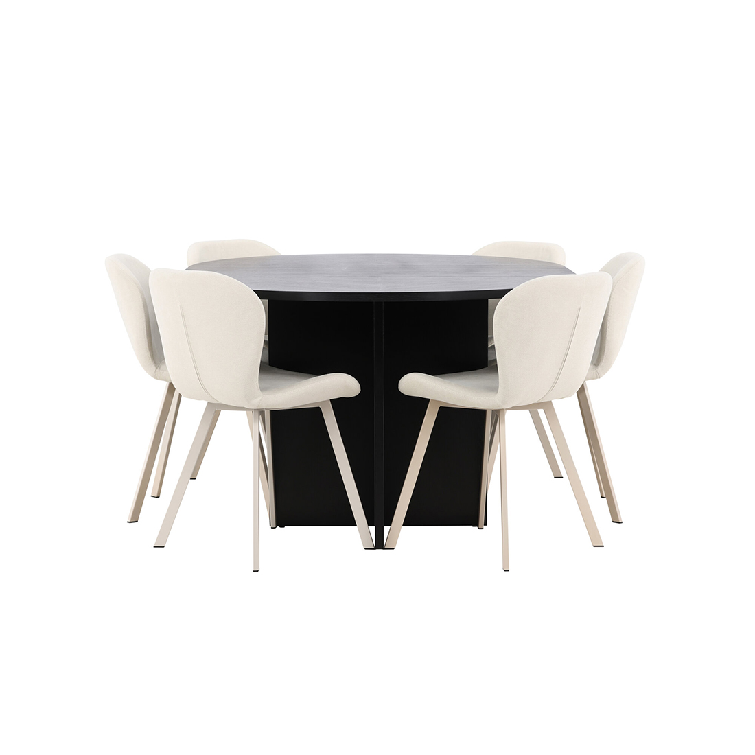 Spisegruppe Venture Home Strada Ø120 cm med 6st Lilja Spisestoler